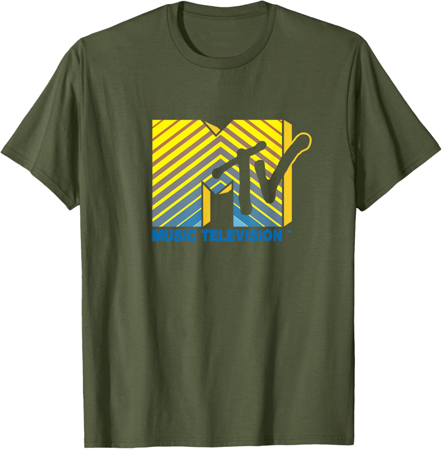 Mademark x MTV Official Logo T-Shirt Blue to Yellow Stylish Design - 16
