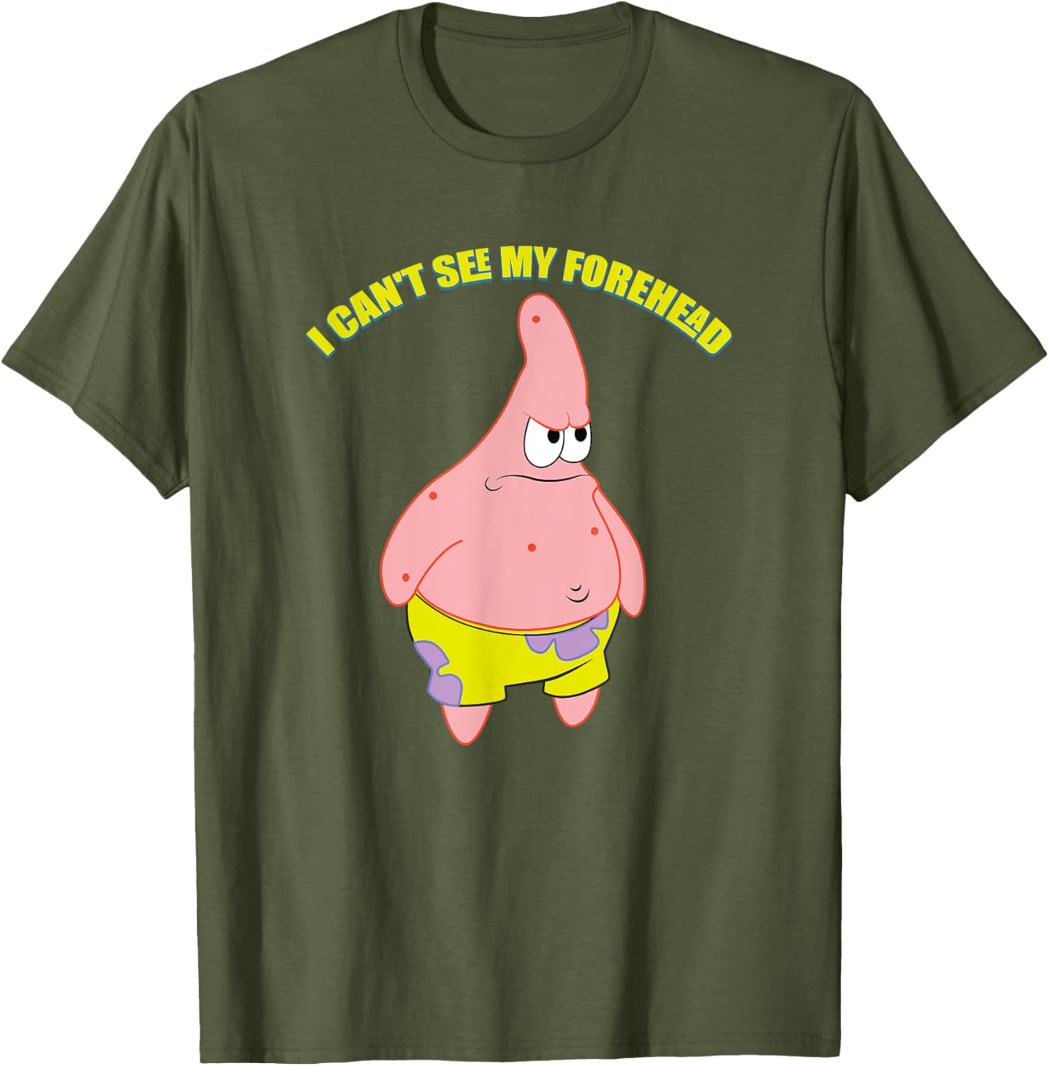 Mademark Patrick Star T-Shirt - Funny I Can't See My Forehead Design - 18