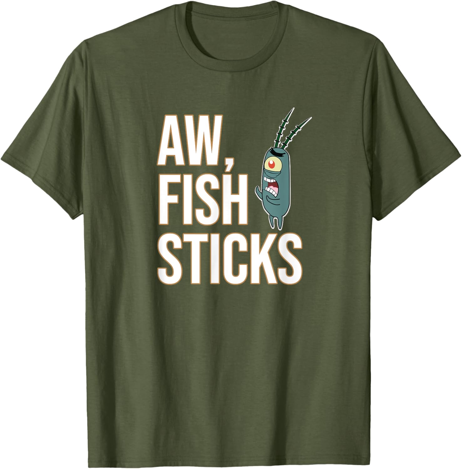 Mademark SpongeBob SquarePants Plankton Aw Fish Sticks T-Shirt for Fans - 14