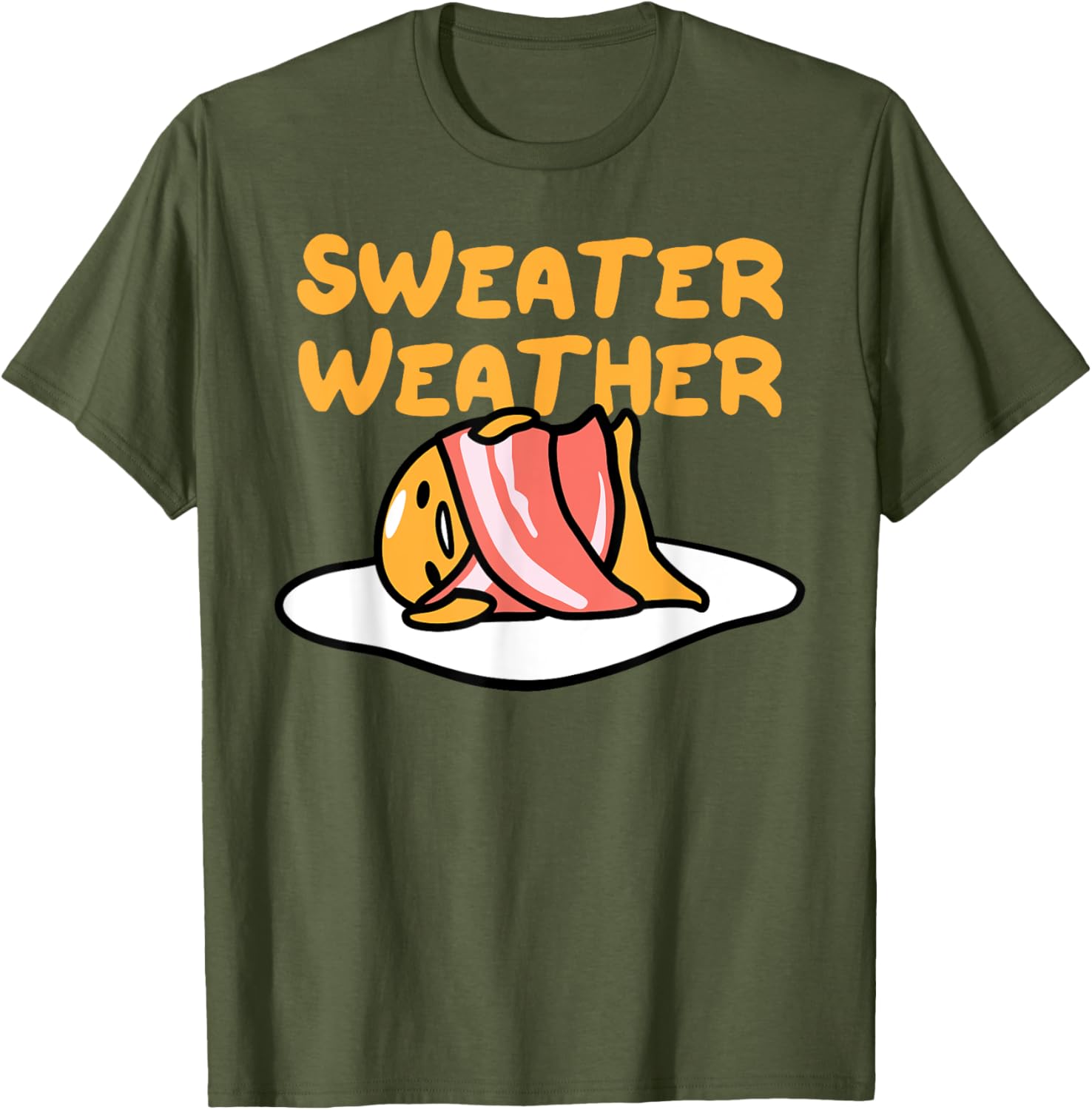 Cozy Gudetama Sweater Weather Bacon Blanket T-Shirt for Comfort Lovers - 16