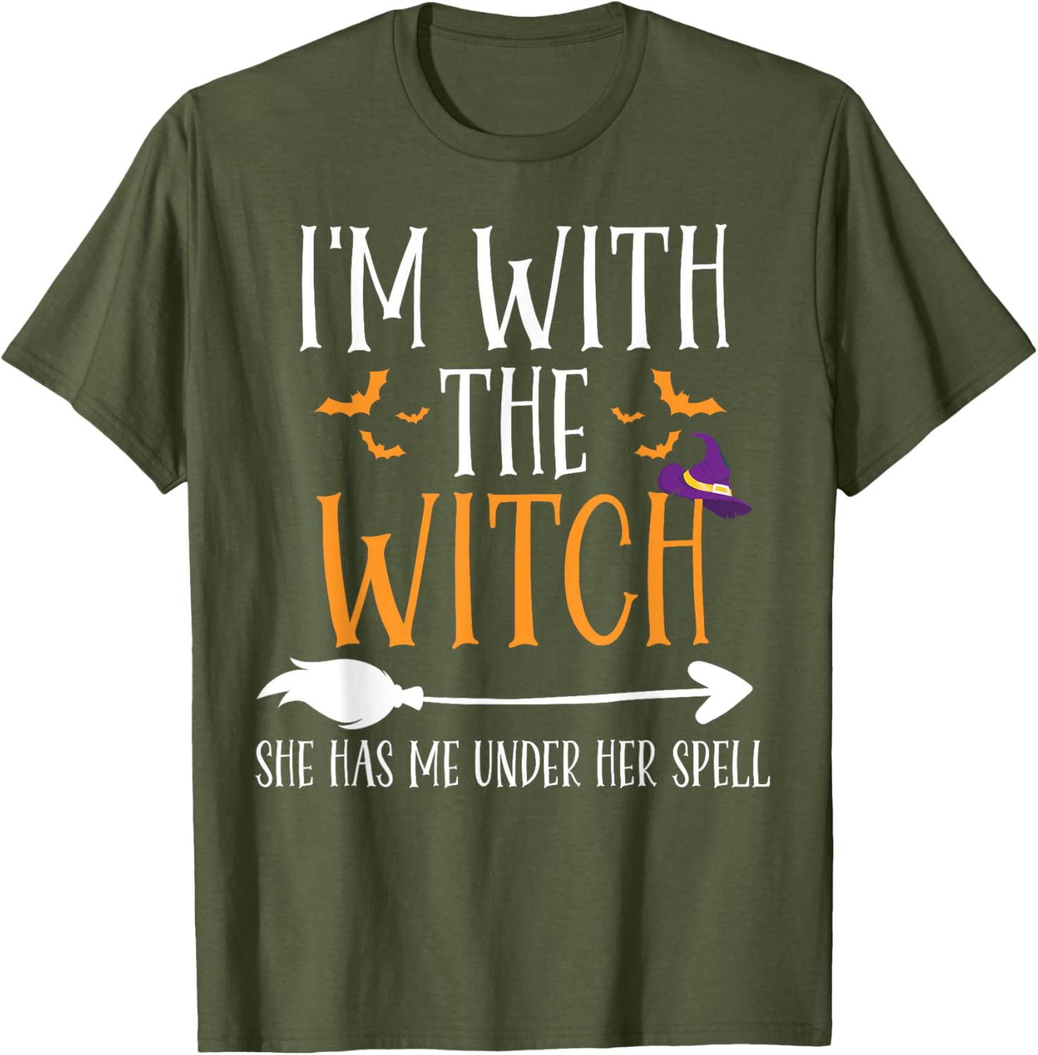 Funny I'm With The Witch Halloween Couples Costume T-Shirt for Fun Lovers - 17