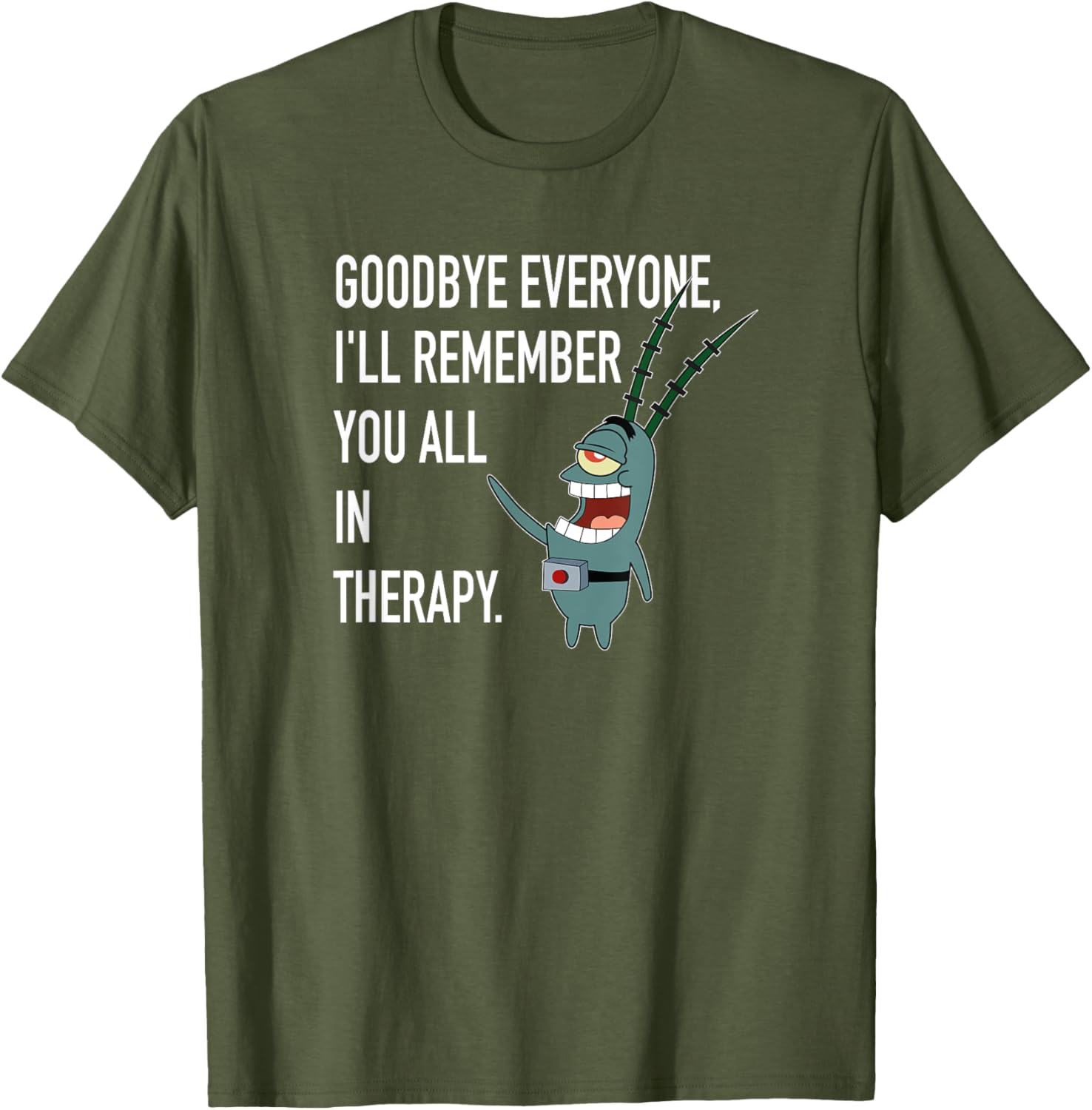 Mademark SpongeBob Plankton Therapy T-Shirt Fun and Stylish Apparel - 8