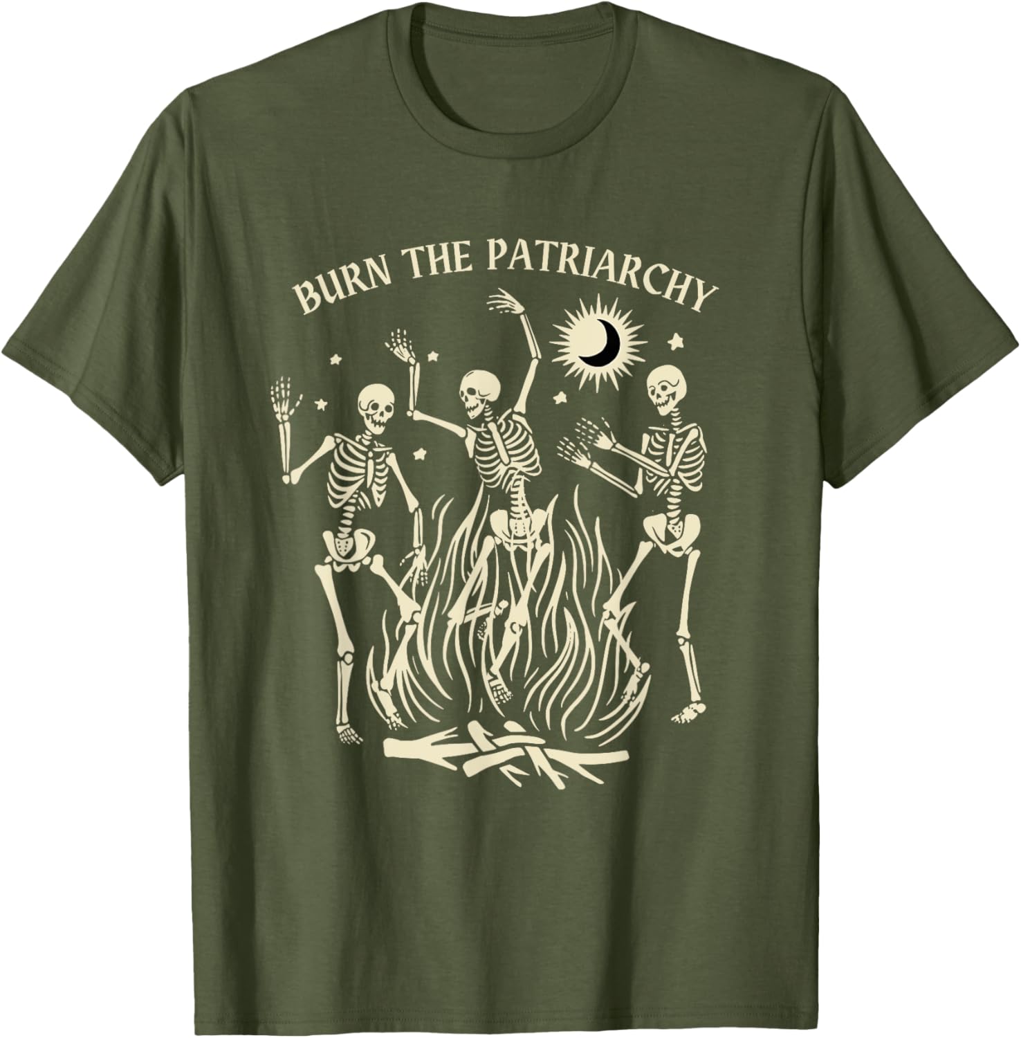 Funny Feminist Halloween T-Shirt Burn The Patriarchy Black Tee for Women - 4