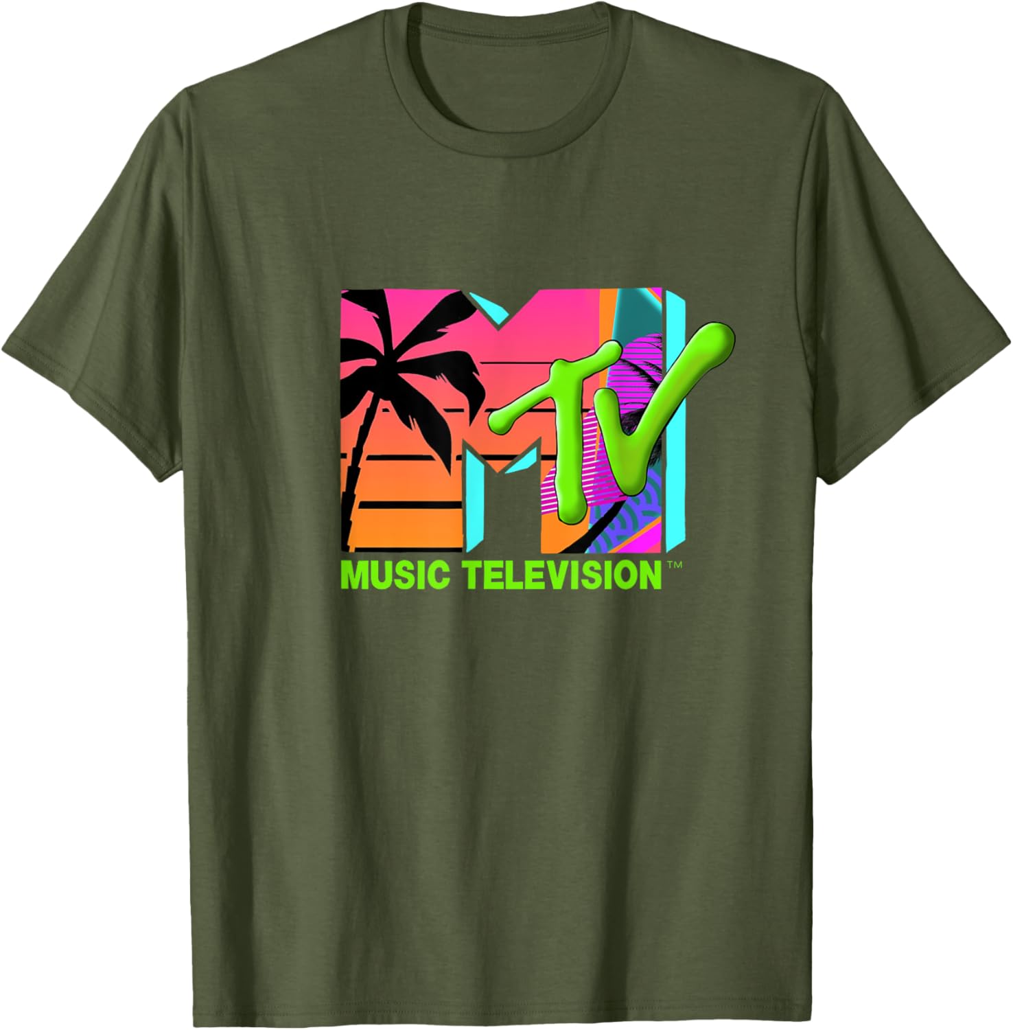 Mademark x MTV Retro Palms Paradise T-Shirt - Official MTV Logo Design - 1