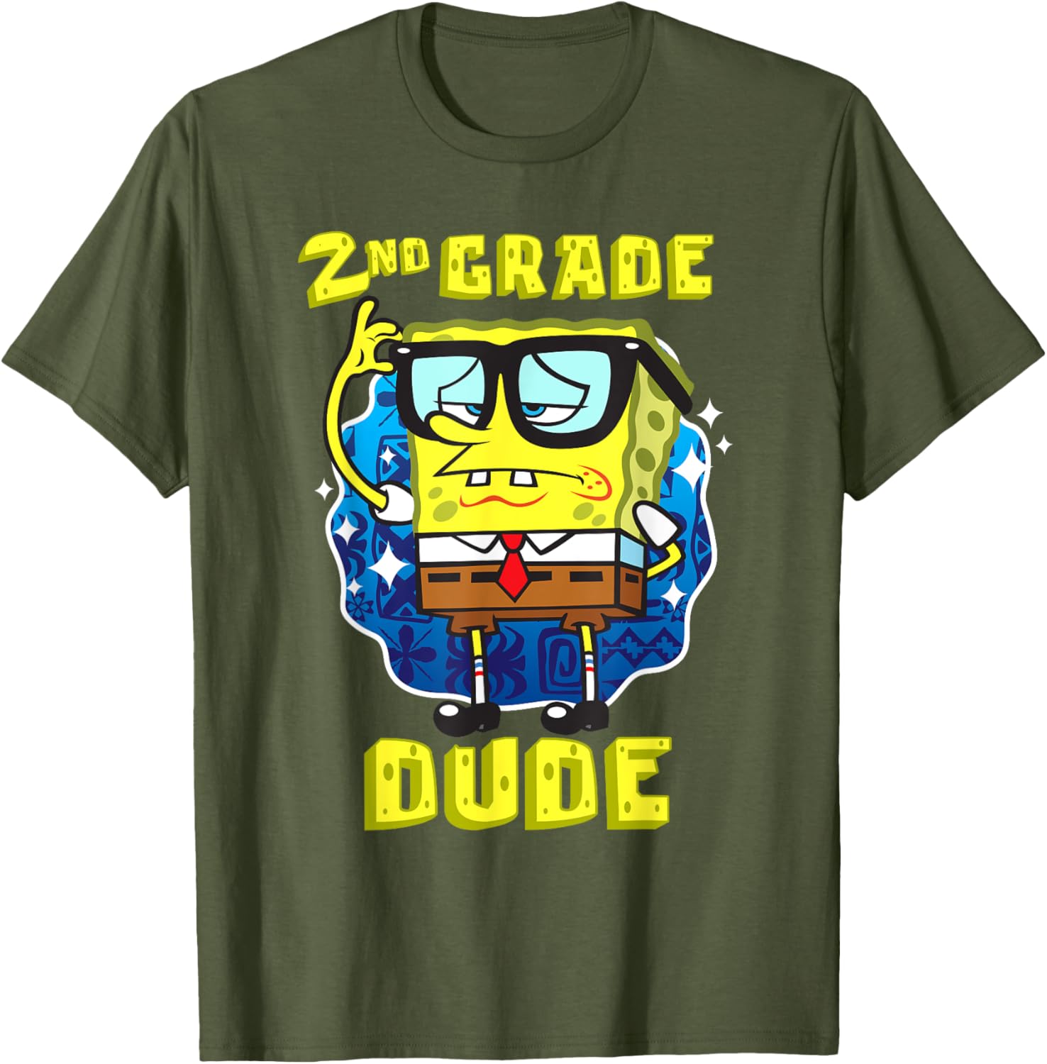 Mademark SpongeBob SquarePants 2nd Grader Dude Glasses T-Shirt for Kids - 16