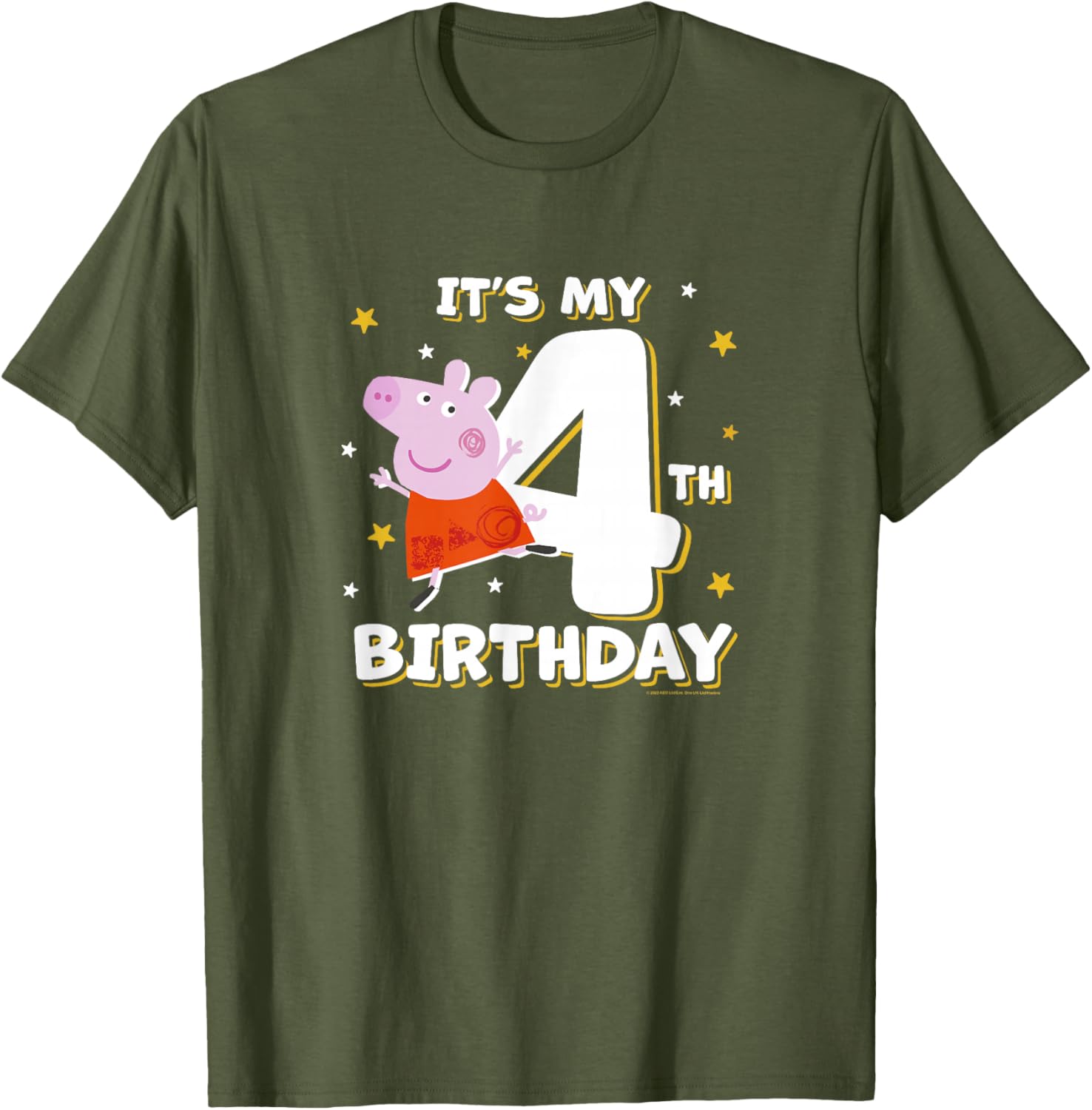 Peppa Pig 4th Birthday Holiday Stars Celebration T-Shirt for Kids - 6