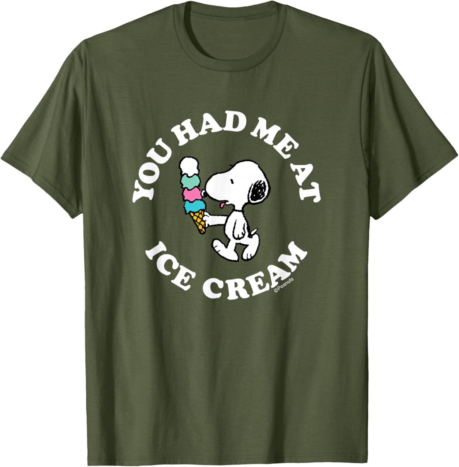 Snoopy You Had Me At Ice Cream T-Shirt for Peanuts Fans - 8