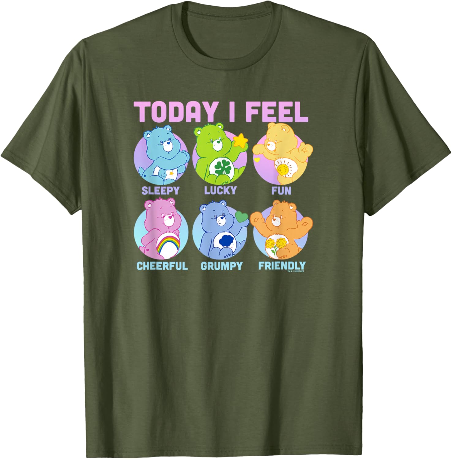 Vintage Neon Care Bears Emotions Box Ups T-Shirt for Fun Fashion - 6