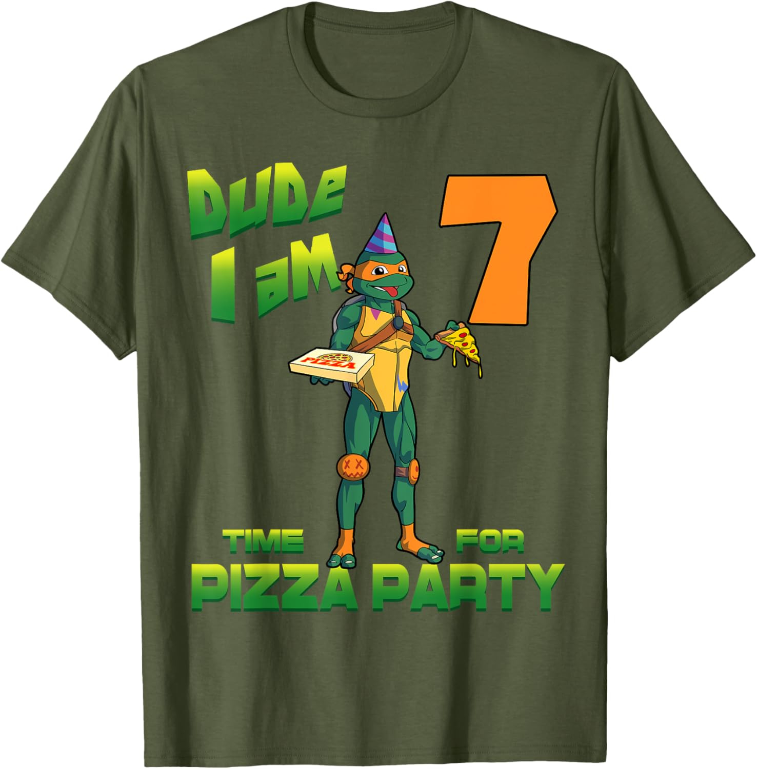Mademark TMNT Michelangelo Pizza Party T-Shirt for 7 Year Olds - 17