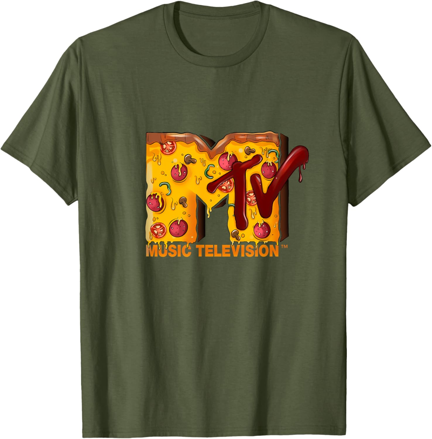 Mademark x MTV Pizza Lover T-Shirt Original MTV Logo Fun Design - 10