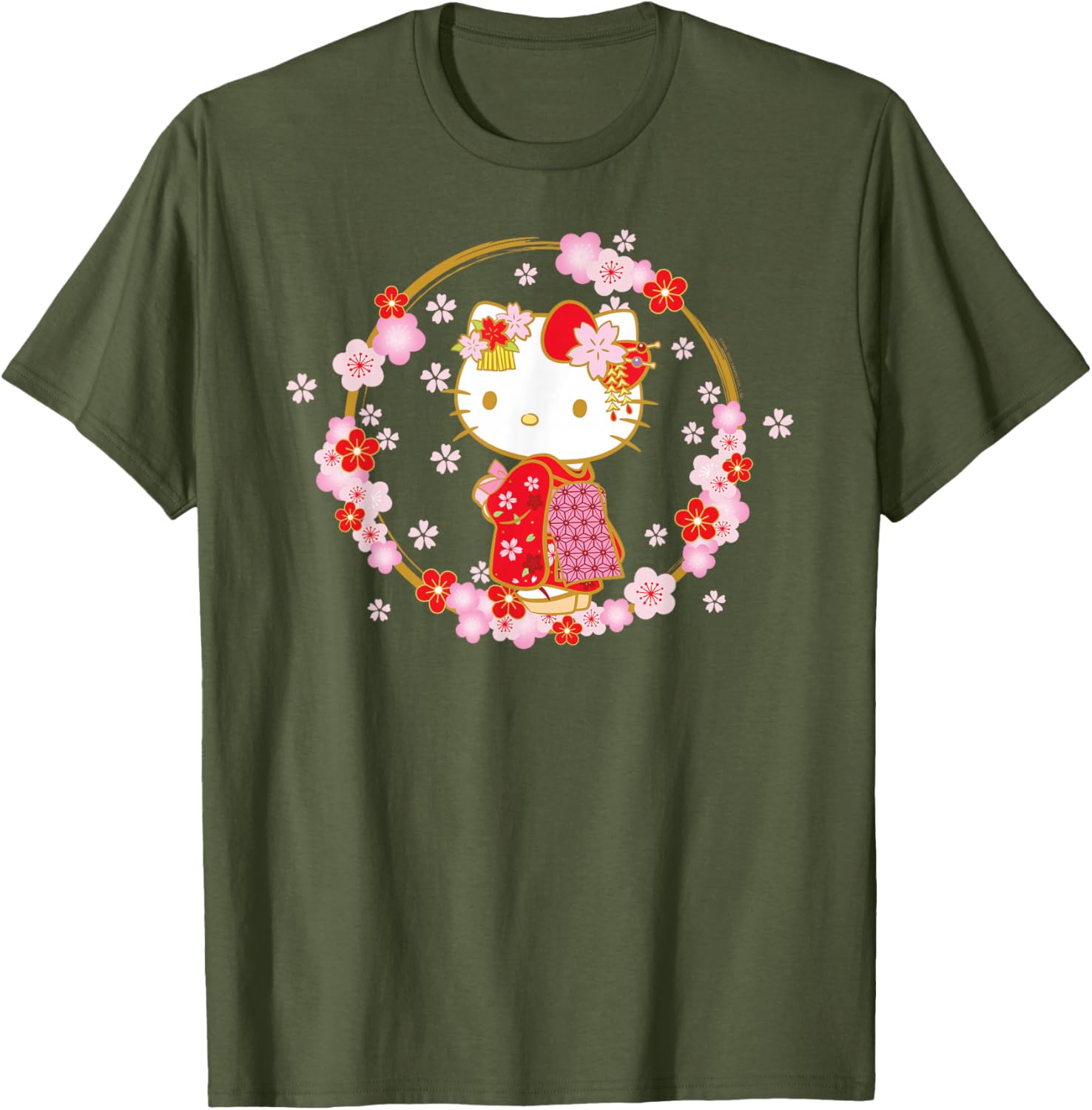 Hello Kitty Sakura Spring T-Shirt Cute Graphic Tee for Kids and Adults - 2