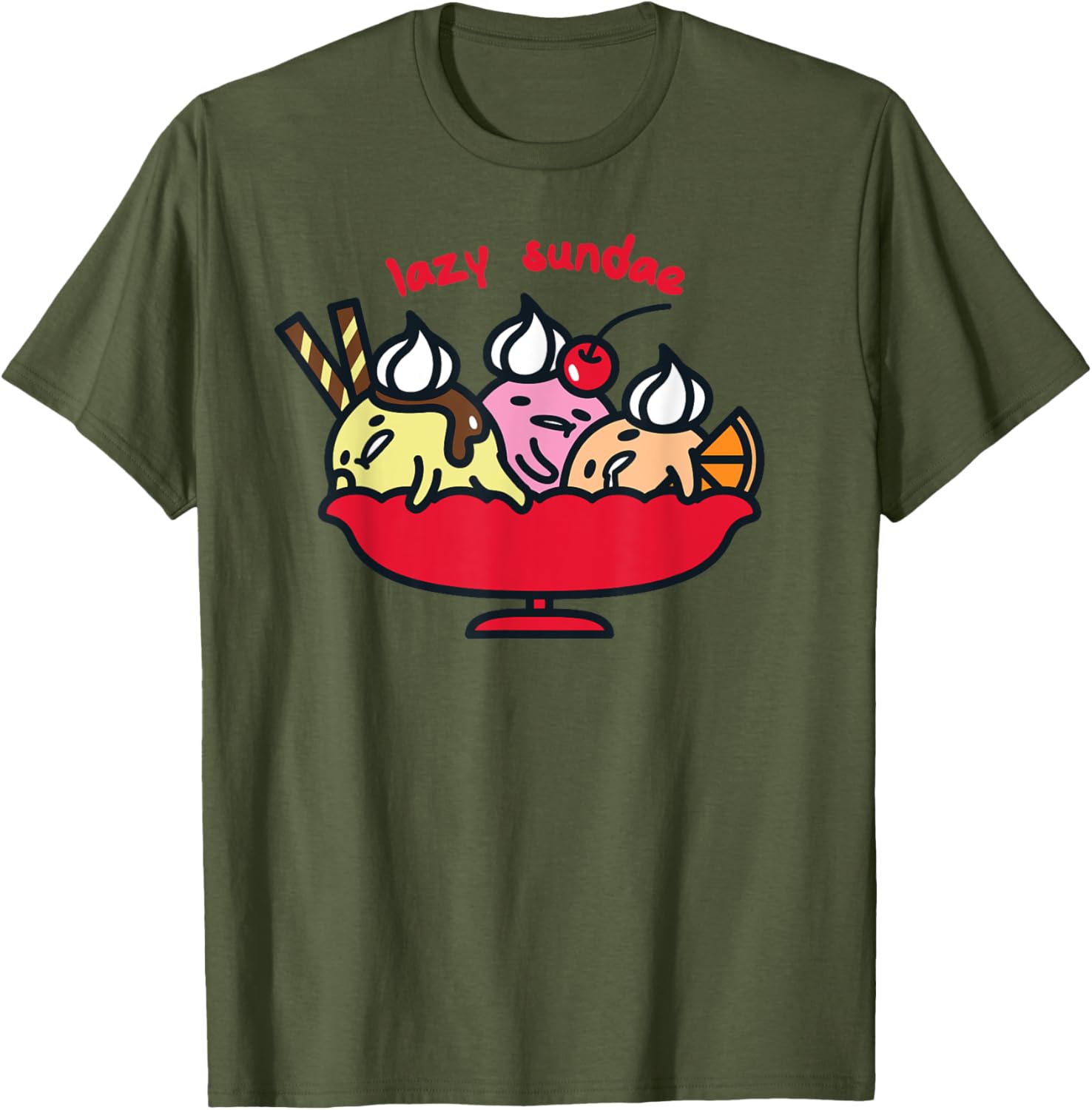Gudetama Lazy Egg Sundae Ice Cream T-Shirt for Fun Fashion Lovers - 12