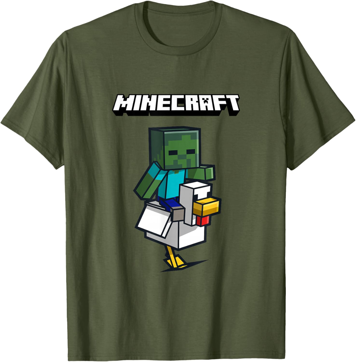 Cool Minecraft Zombie Ride Chicken Jockey T-Shirt for Gamers and Fans - 14