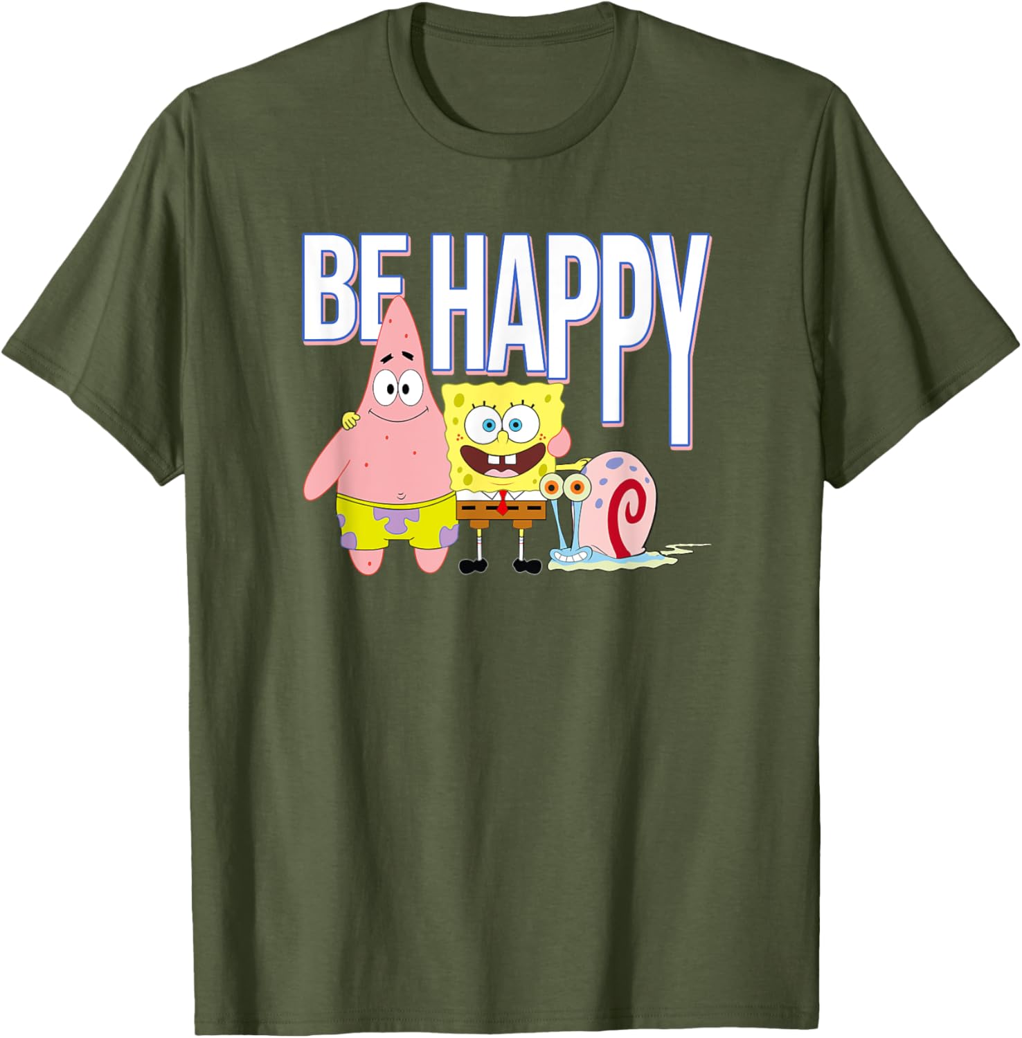 Be Happy T-Shirt with Patrick, SpongeBob & Gary from Mademark Collection - 5