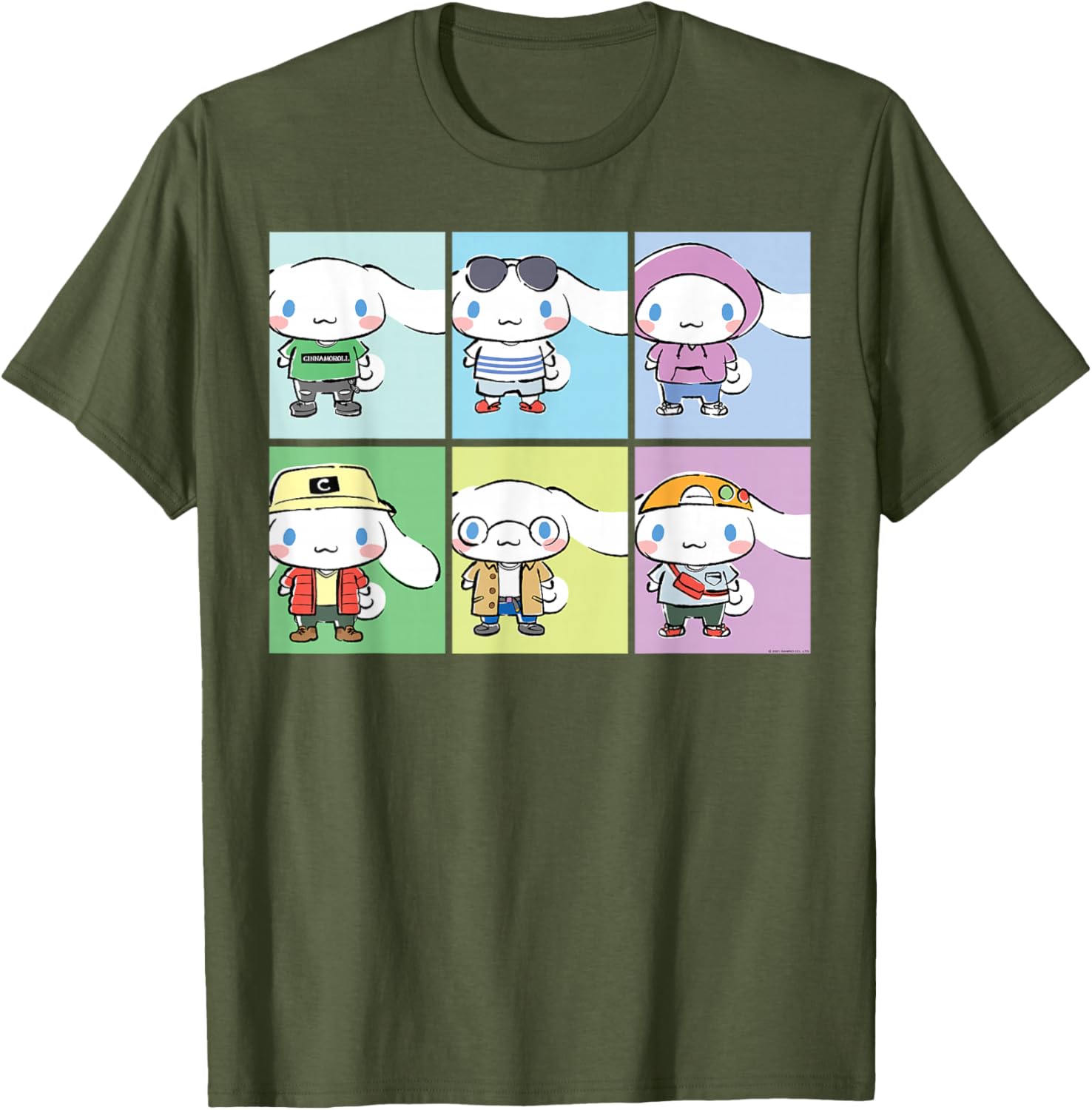 Cinnamoroll Collection Streetwear Squares T-Shirt for Trendy Fashion Lovers - 14