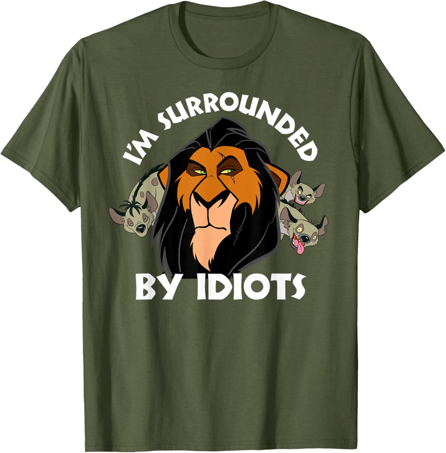 Disney The Lion King Scar I'm Surrounded By Idiots Portrait T-Shirt - 8