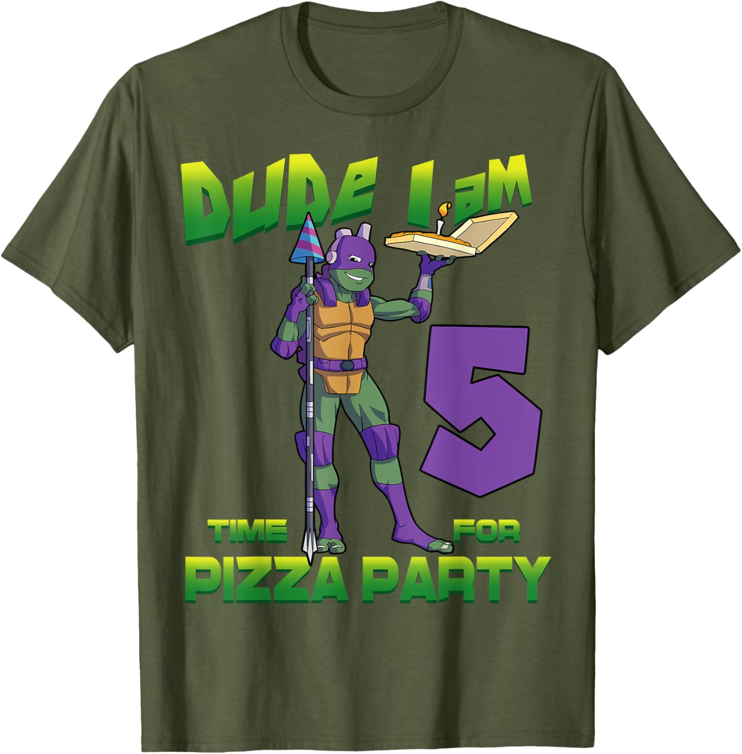 Mademark x TMNT Donnie Pizza Birthday T-Shirt for 5 Year Olds - 18