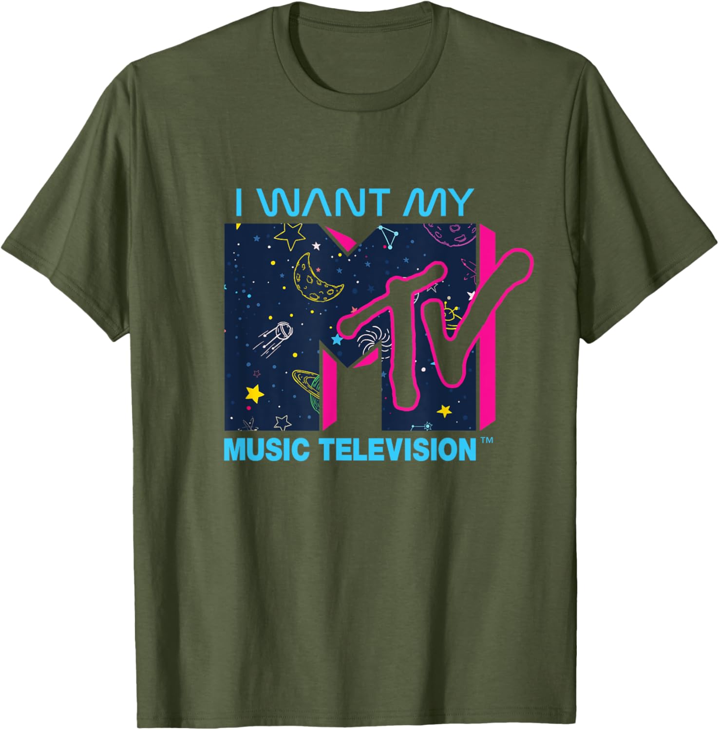 Mademark x MTV Official I Want My MTV Logo Space T-Shirt for Fans - 6