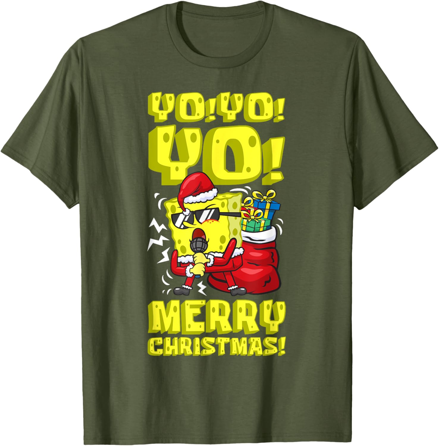 Mademark SpongeBob Santa Merry Christmas T-Shirt Fun Holiday Gift - 13