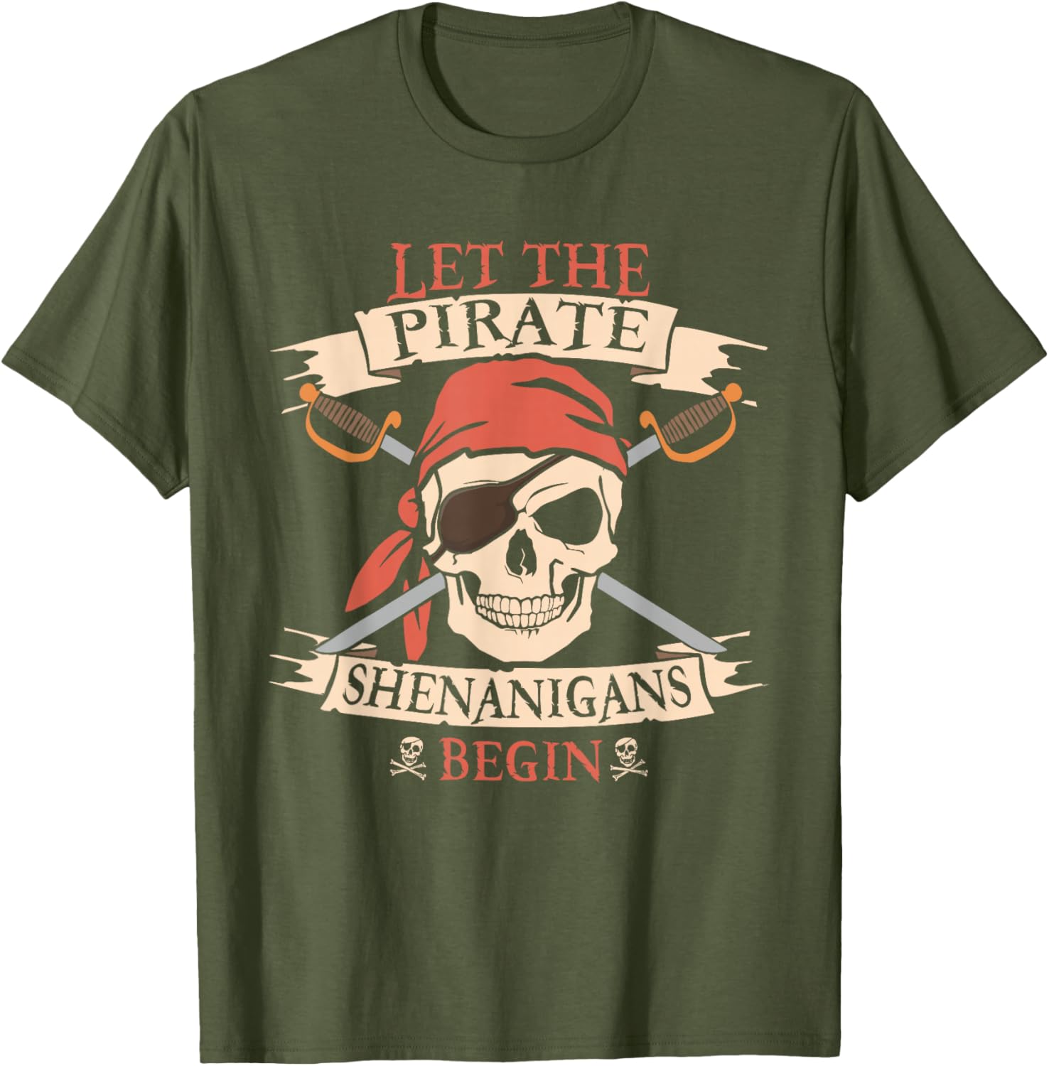 Pirate Shenanigans Skull Bandana Halloween T-Shirt for Boys - 24