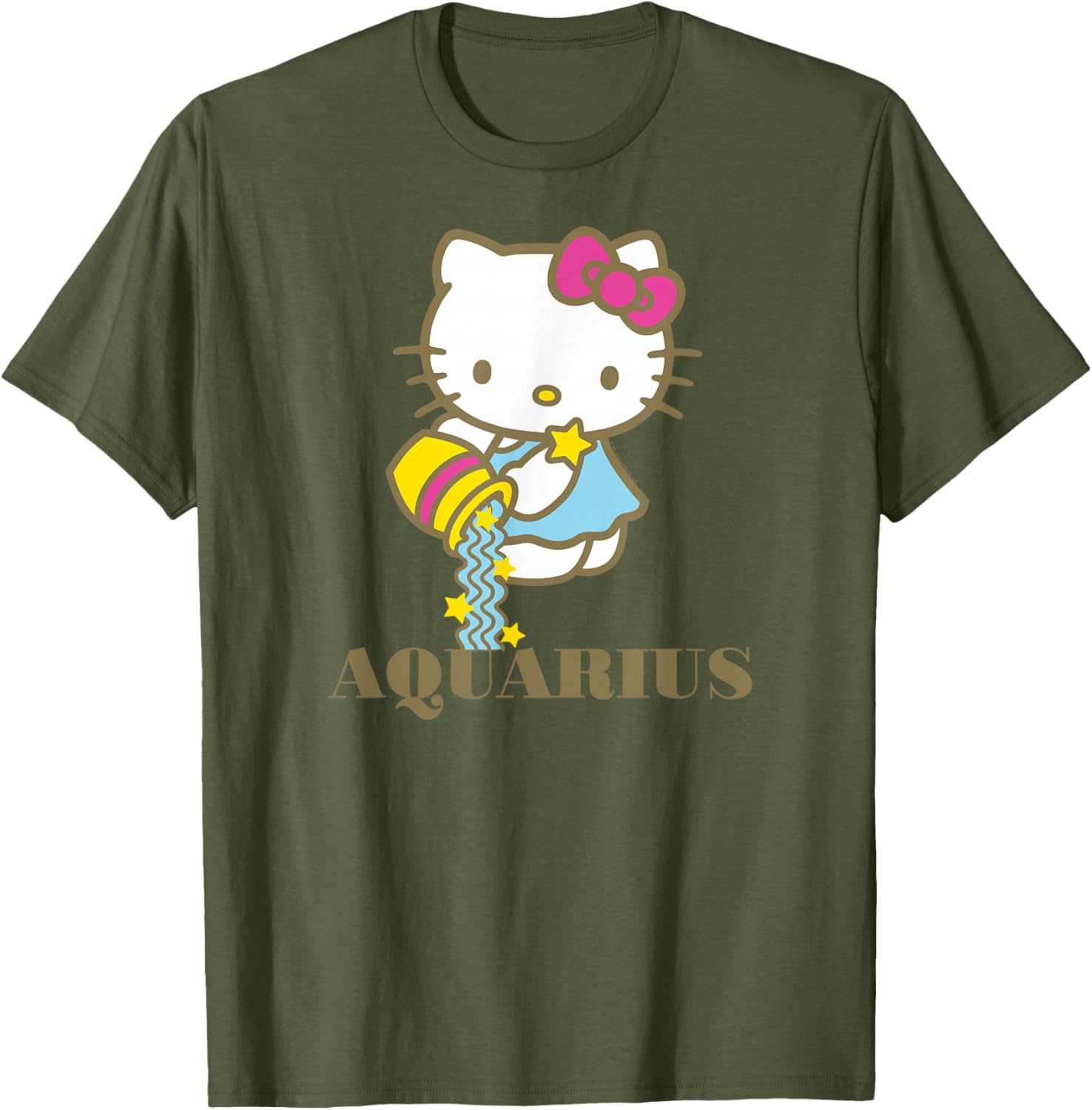 Hello Kitty Aquarius Zodiac T-Shirt Cute Graphic Tee for Pisces Fans - 16