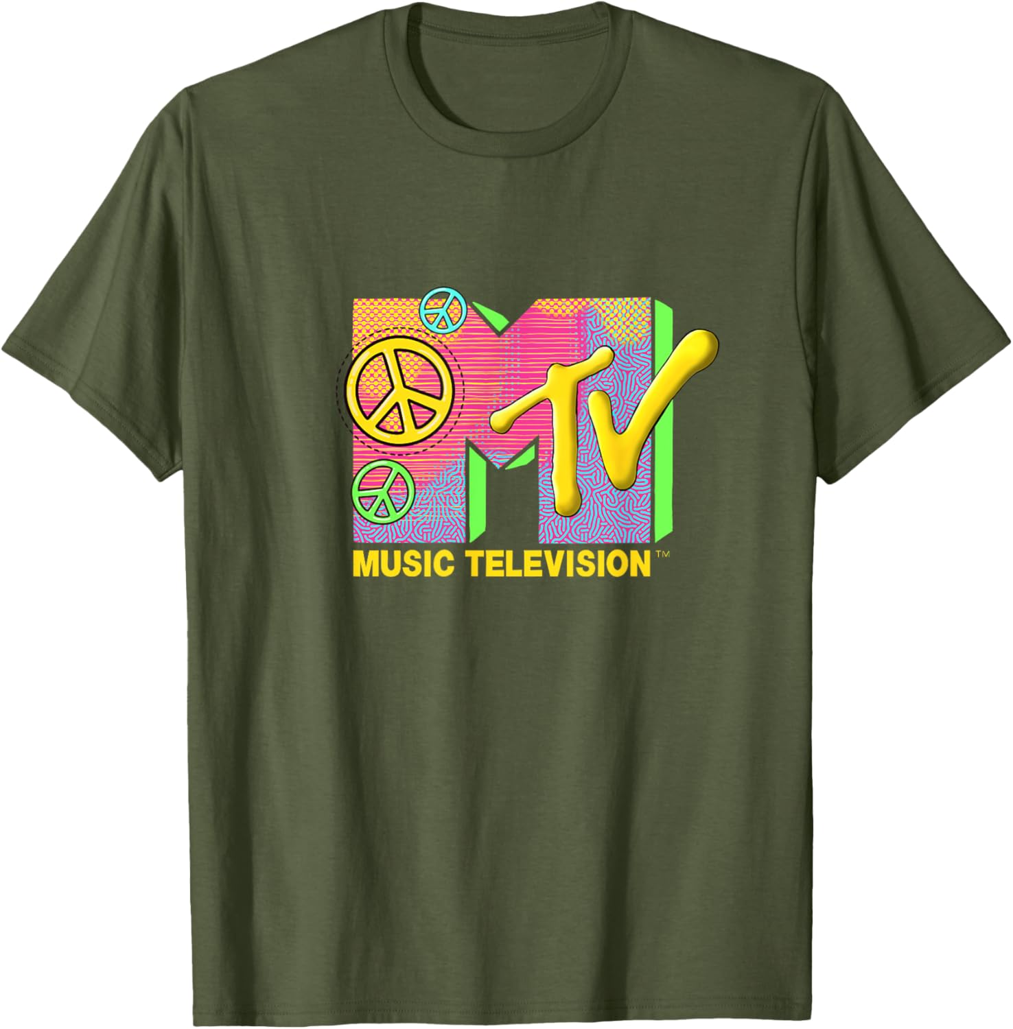 Mademark x MTV Peace Love Happiness T-Shirt - Official Logo Apparel - 4