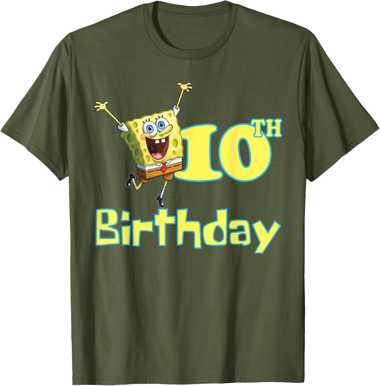 Mademark SpongeBob SquarePants 10th Birthday T-Shirt for Kids and Fans - 4