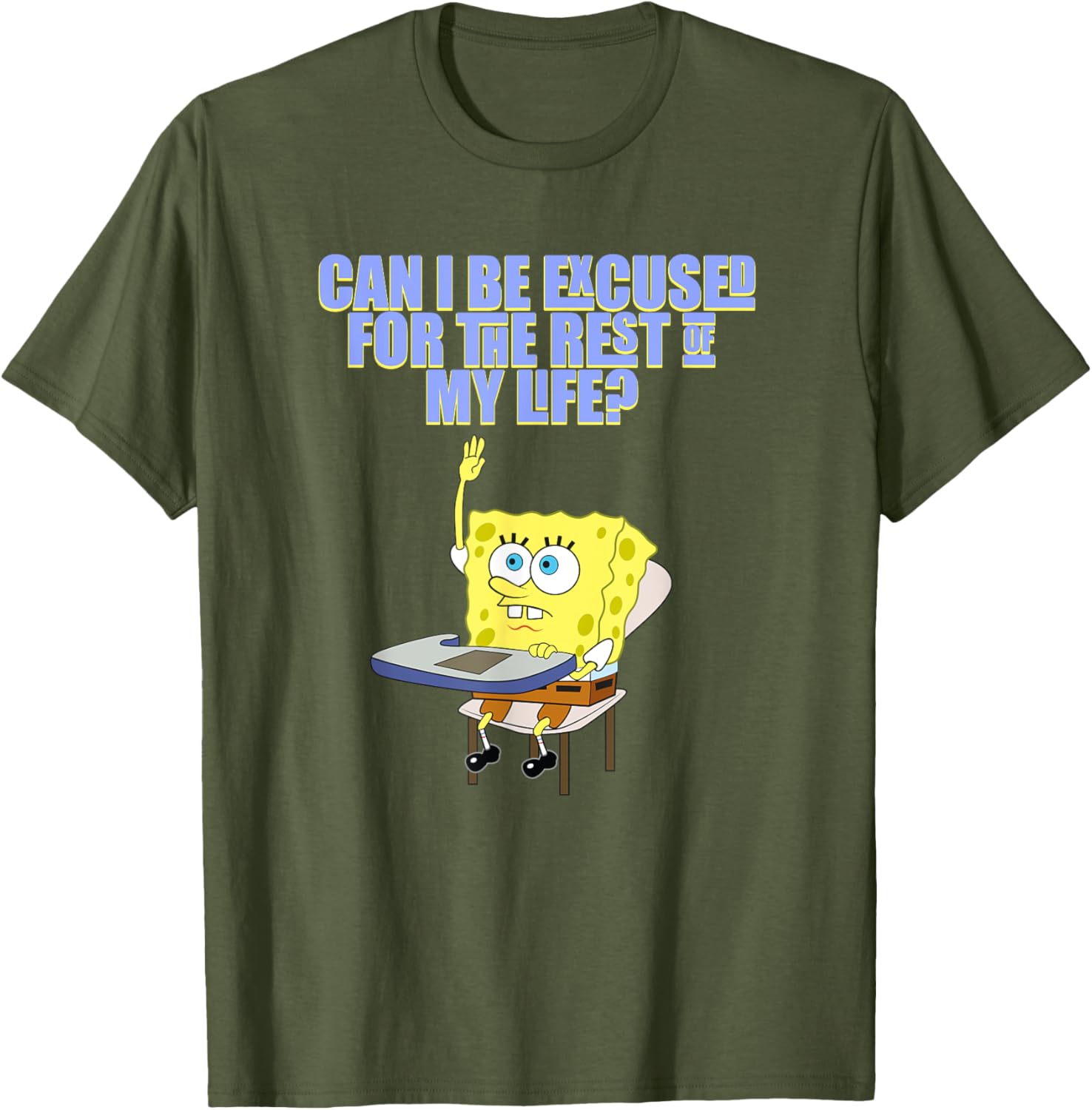 Mademark SpongeBob SquarePants Can I Be Excused T-Shirt for Fun Style - 3