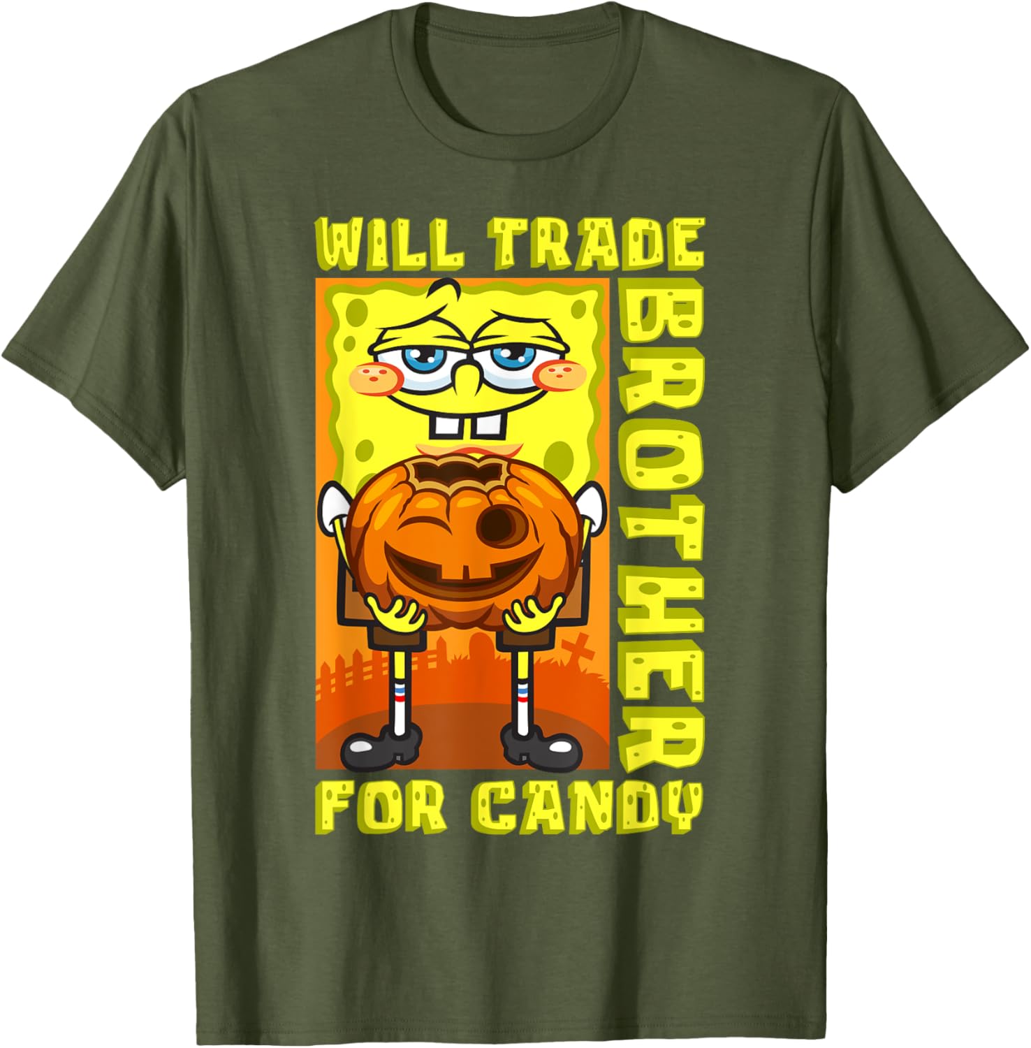 Funny SpongeBob SquarePants T-Shirt - Trade Brother for Candy Gift - 4