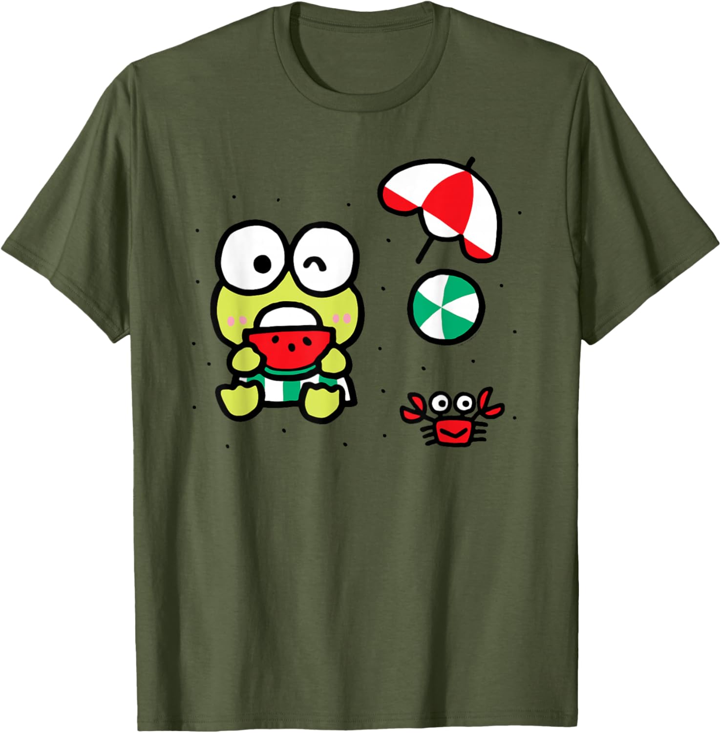 Keroppi Beach Summer Watermelon T-Shirt Fun and Cute Summer Apparel - 20