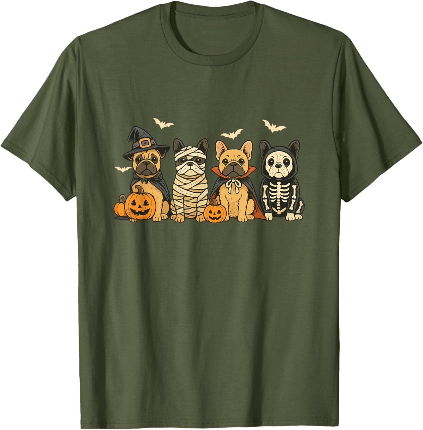 Mummy French Bulldog Halloween Witch Dog Mom T-Shirt for Fall Fun - 20