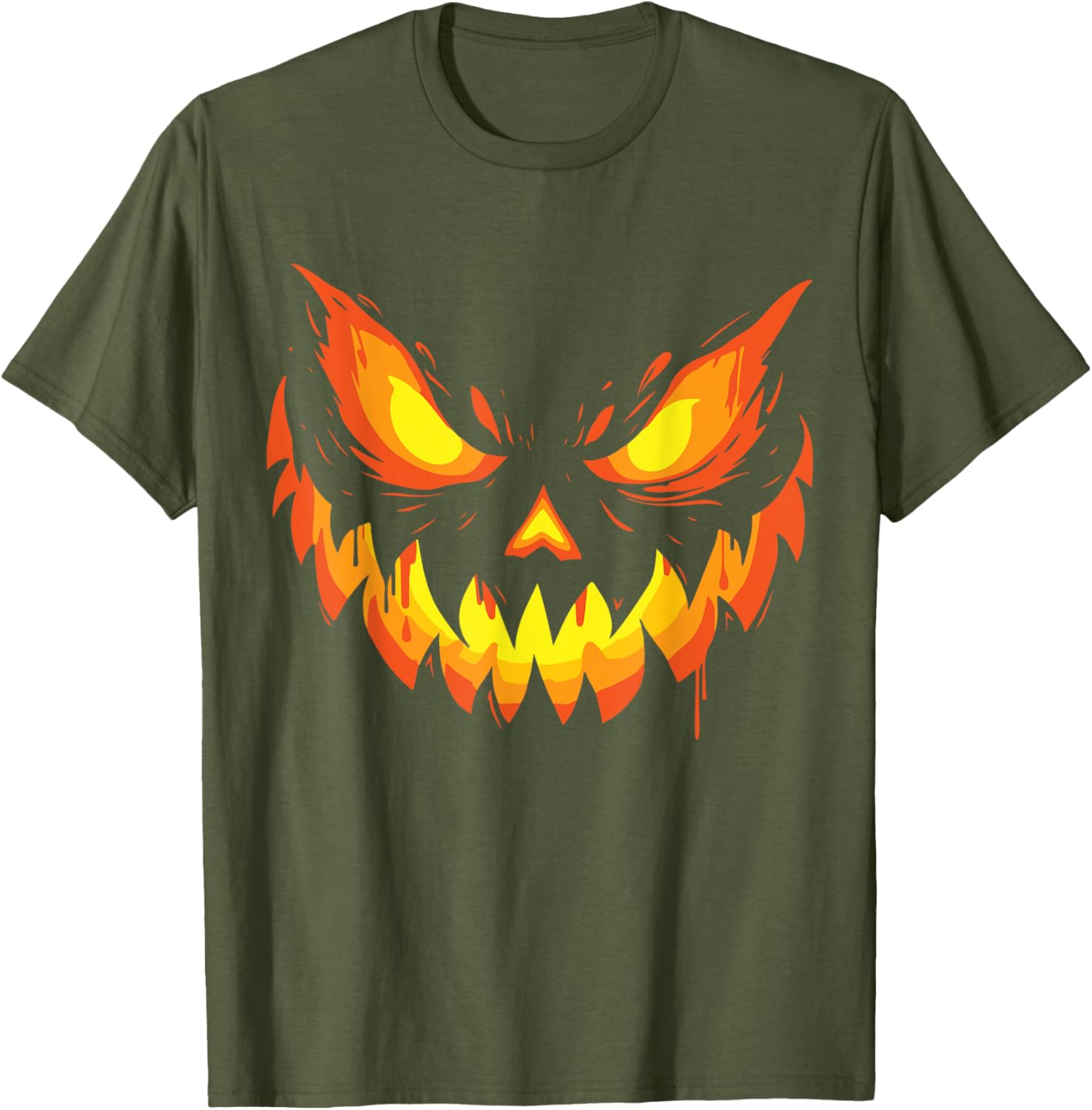 Scary Jack O Lantern Pumpkin Face Halloween T-Shirt for Boys and Men - 20