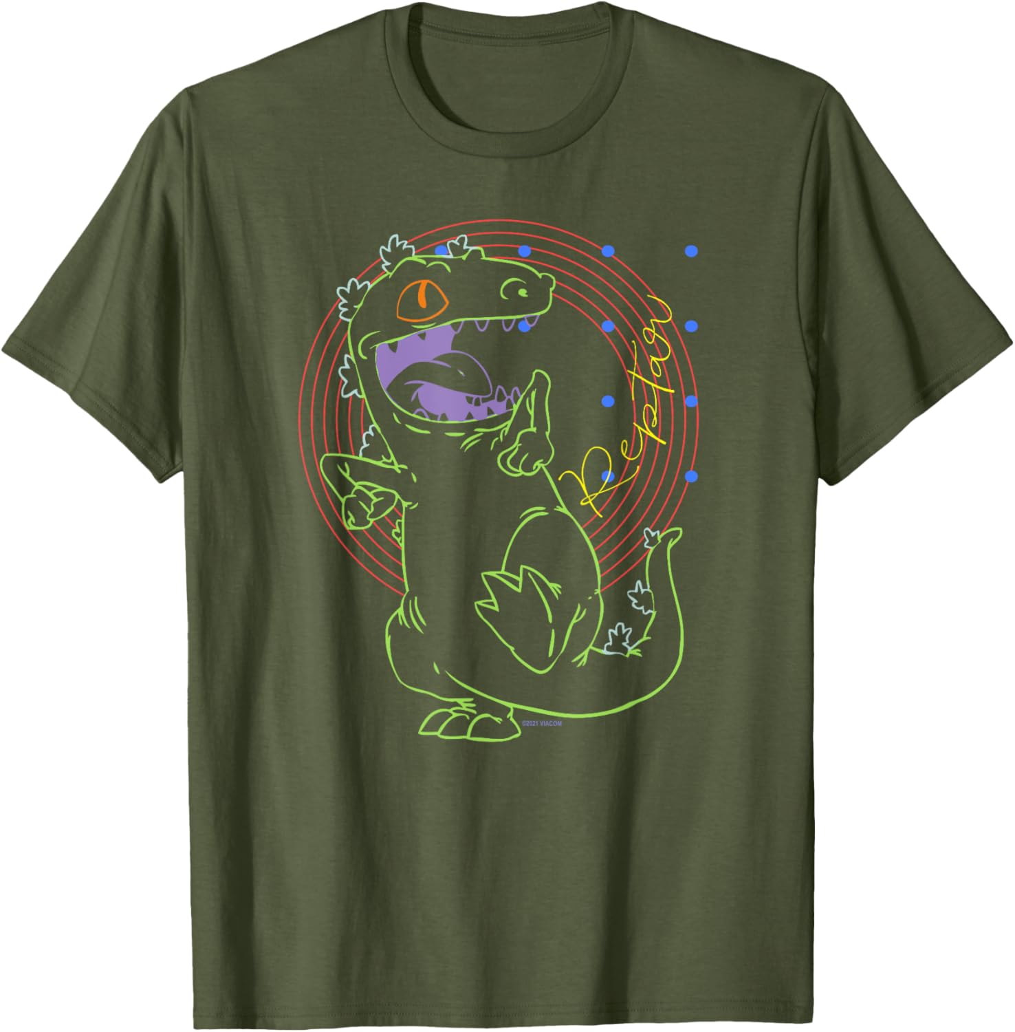 Mademark Rugrats Reptar Retro Outline T-Shirt for Nostalgic Fans - 7