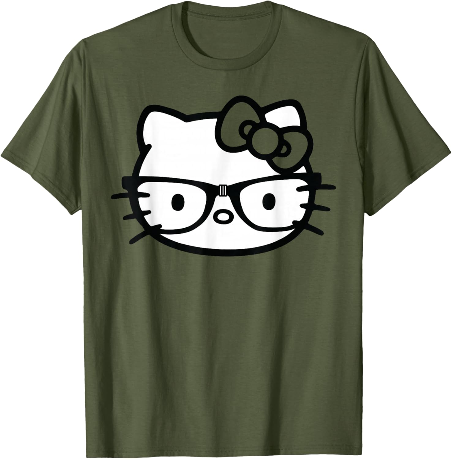 Hello Kitty Black and White Nerd Glasses T-Shirt for Fun Fashion Lovers - 2