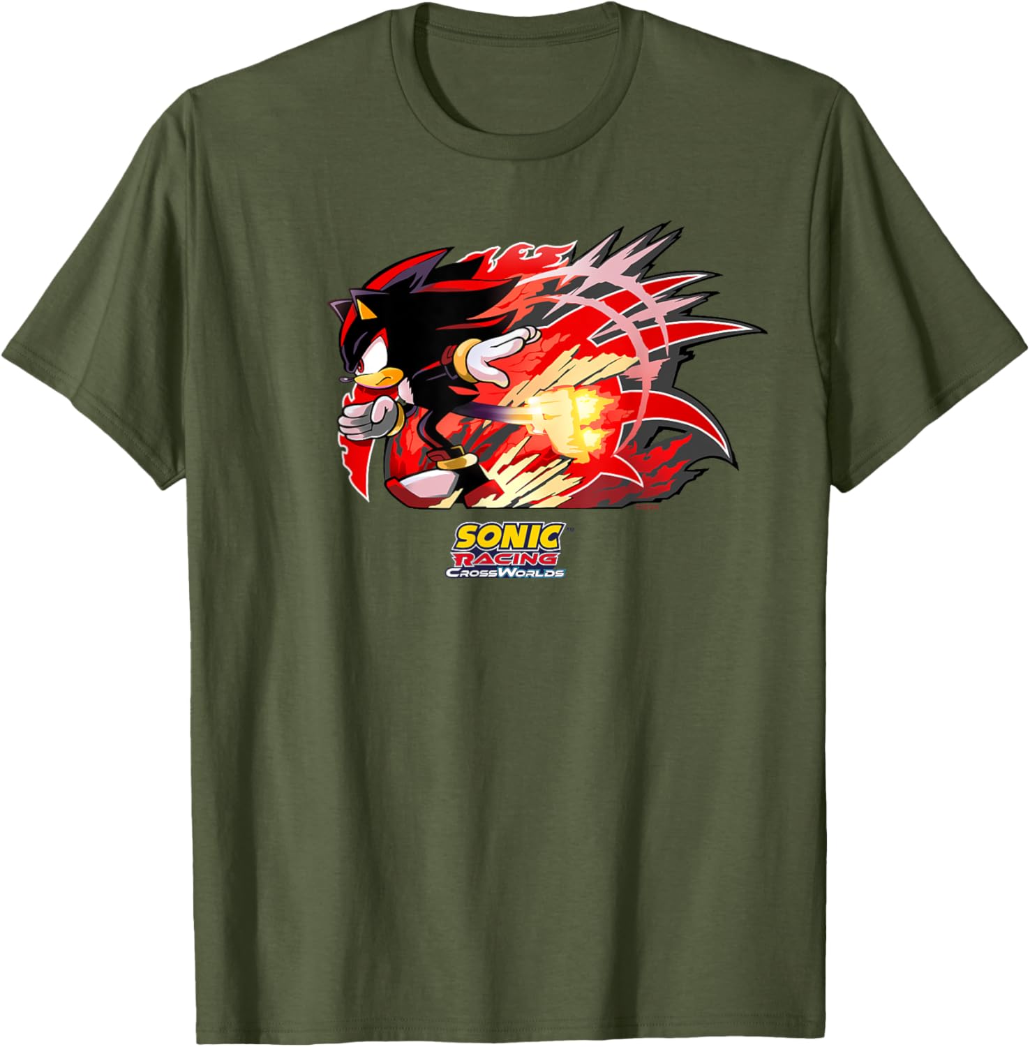Sonic Racing CrossWorlds Shadow Decal T-Shirt for Gamers and Fans - 13