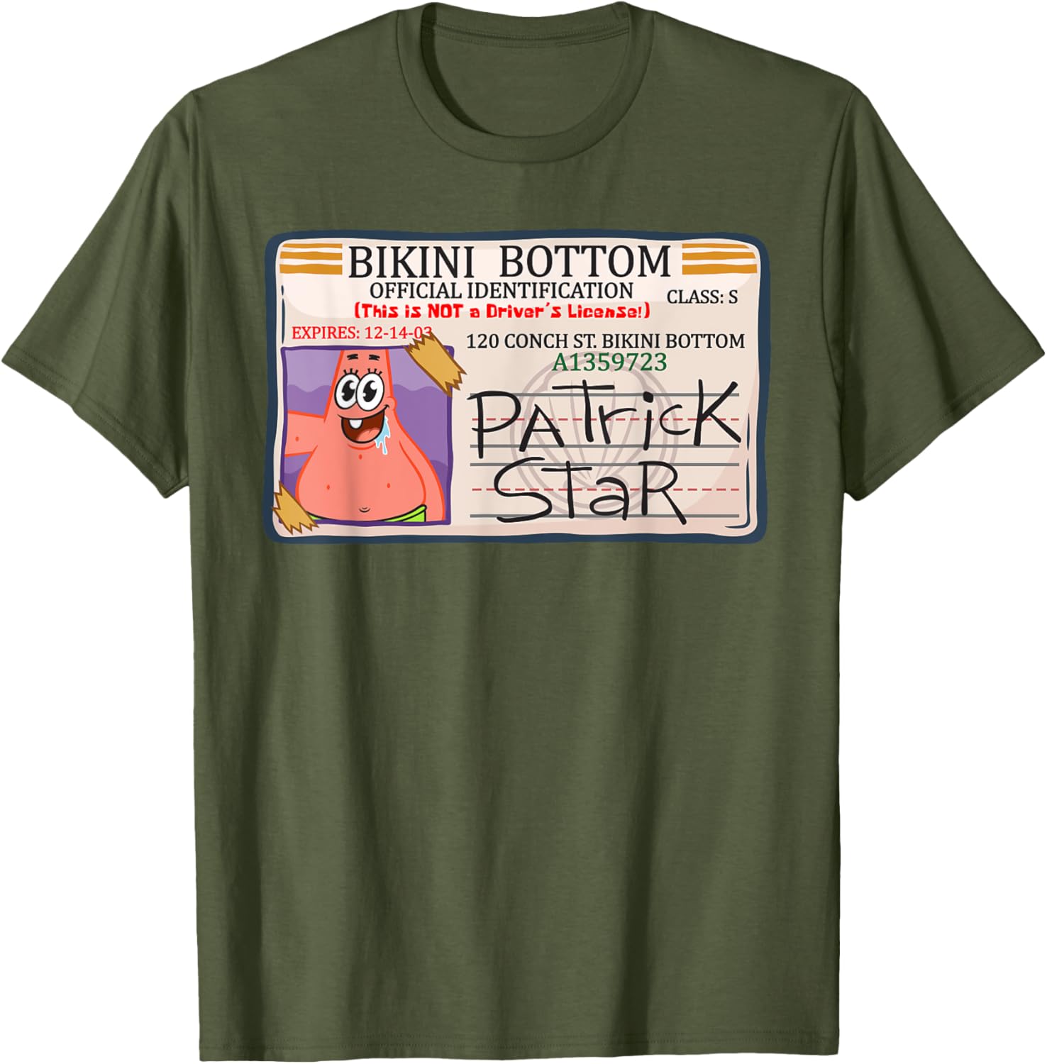 Mademark x SpongeBob Bikini Bottom Patrick Star Driving License T-Shirt - 20