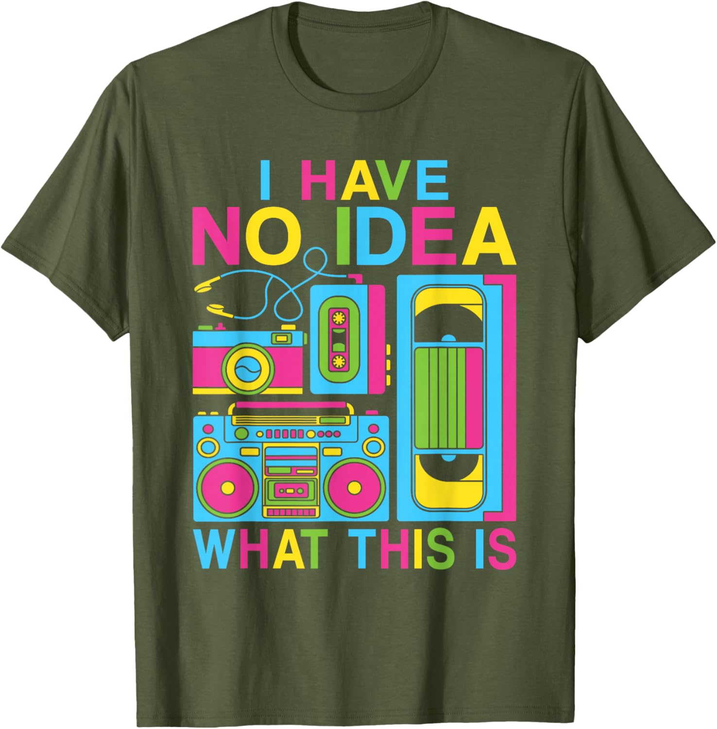 Retro 80s 90s Kids T-Shirt for Boys and Girls - Fun 'I Have No Idea' Design - 23