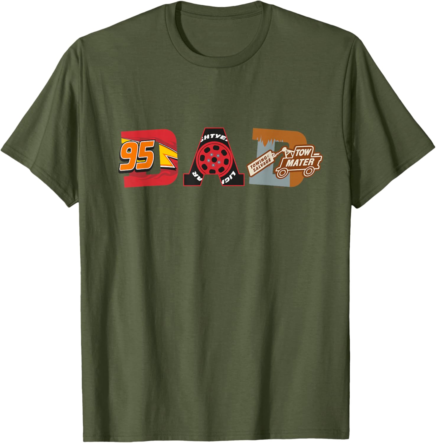 Disney and Pixar Cars Dad Father's Day Birthday T-Shirt for Kids and Dads - 5
