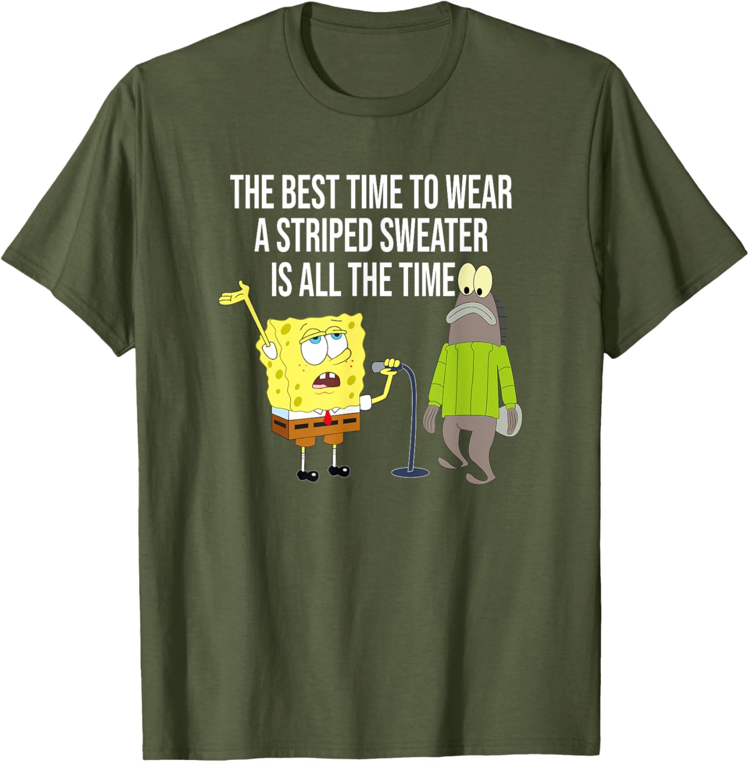 Mademark x SpongeBob SquarePants Striped Sweater T-Shirt for Fun Style - 13