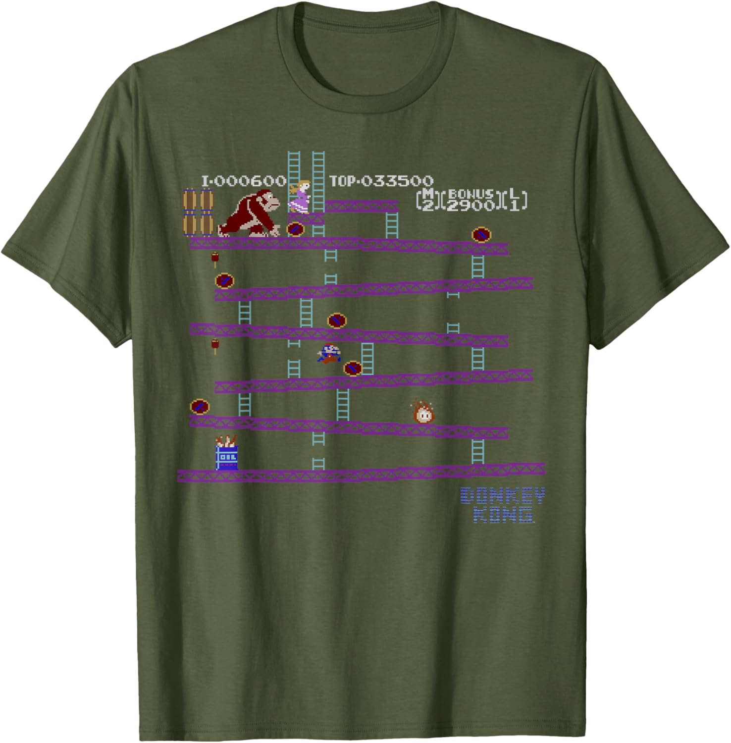 Retro Nintendo Donkey Kong 8-Bit Graphic T-Shirt for Gaming Fans - 7