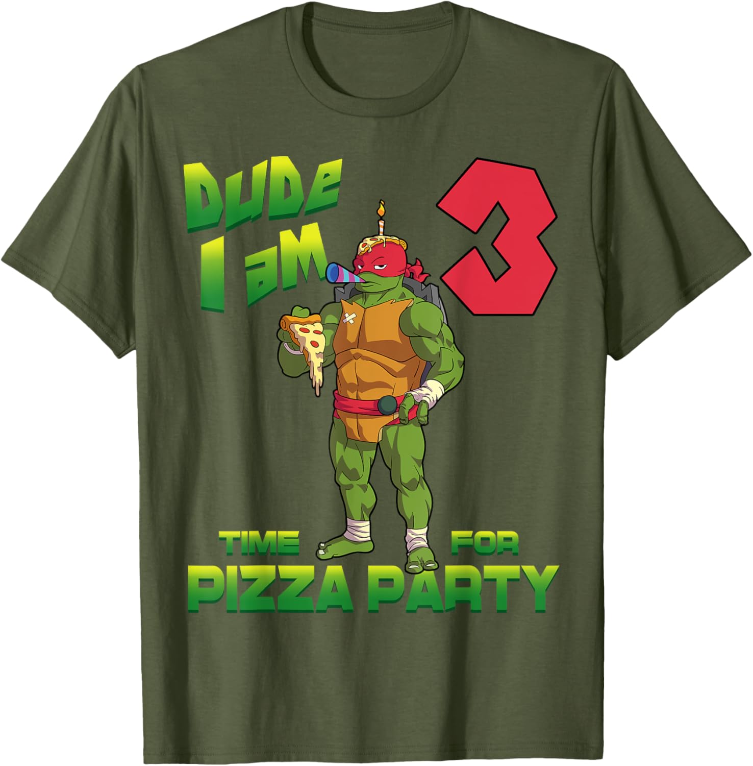 Mademark TMNT Raphael Pizza Birthday T-Shirt for 3 Year Old Kids - 19