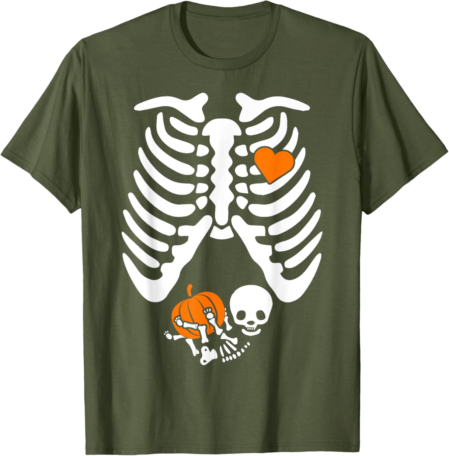 Cute Skeleton Pregnancy Announcement T-Shirt for Halloween Moms - 1