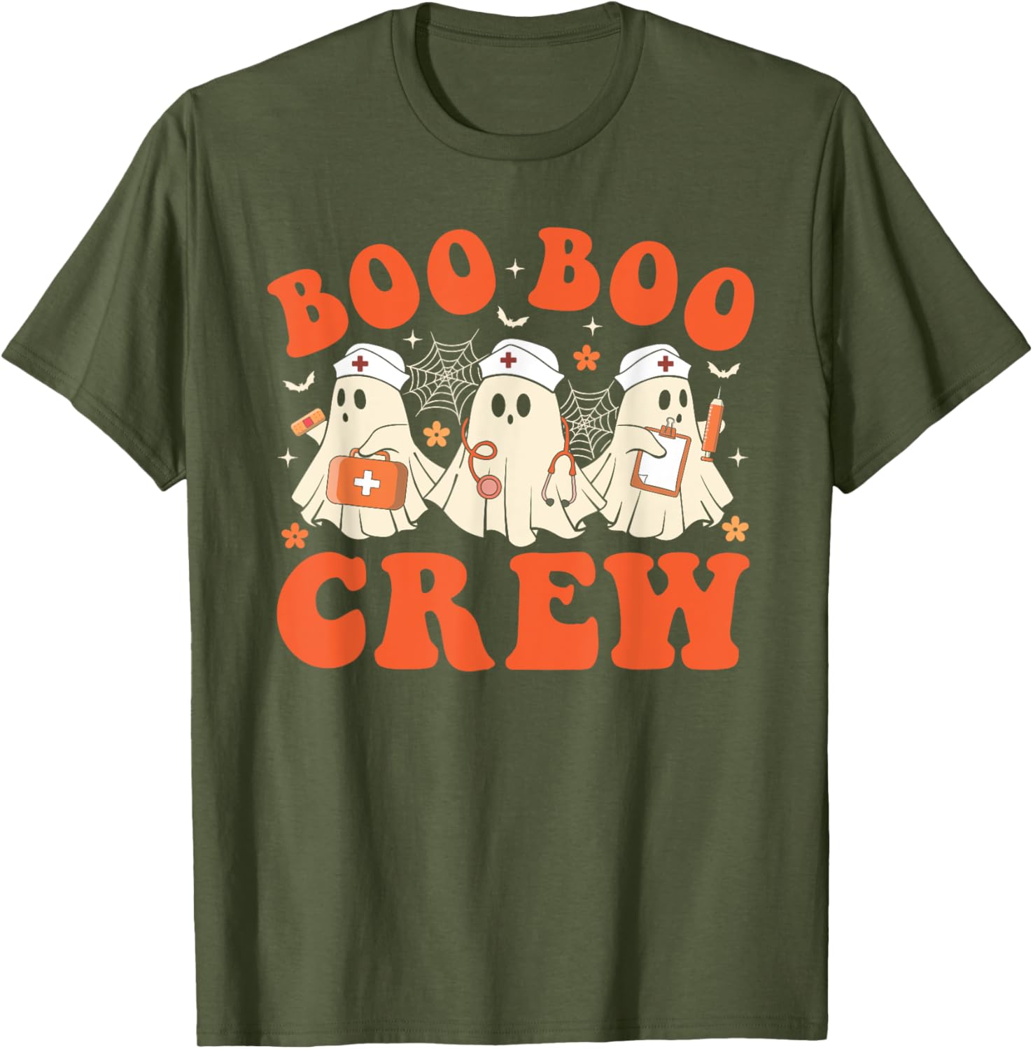 Boo Boo Crew Nurse Ghost Scrub Top Halloween Costume T-Shirt for Nurses - 14