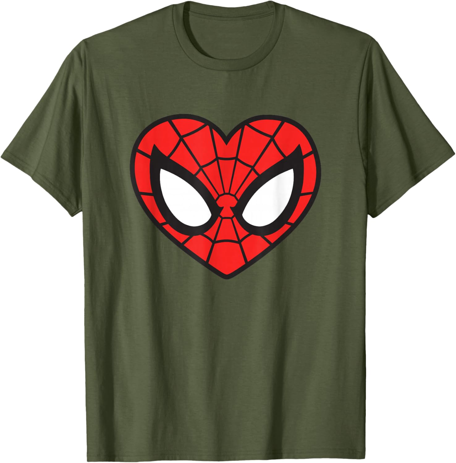 Marvel Spider-Man Heart Mask Logo T-Shirt Stylish Graphic Tee for Fans - 13