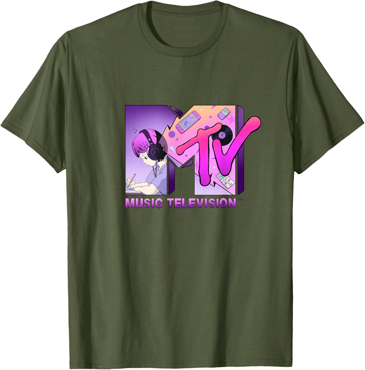 Mademark x MTV Anime Gamer Style T-Shirt with Official MTV Logo - 7