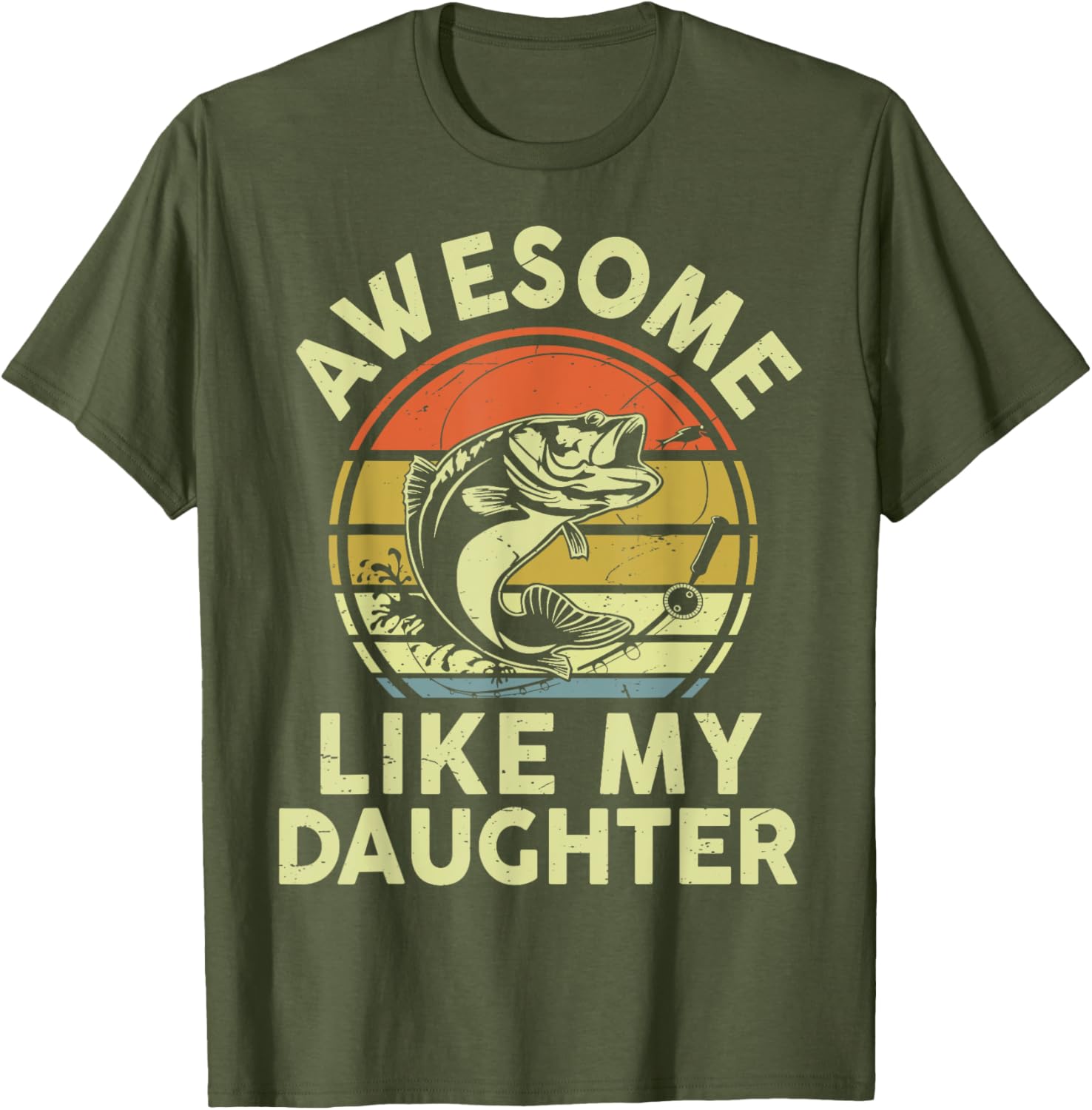 Bass Fish Dad T-Shirt Funny Papa Fishing Apparel for Daughters Love - 16