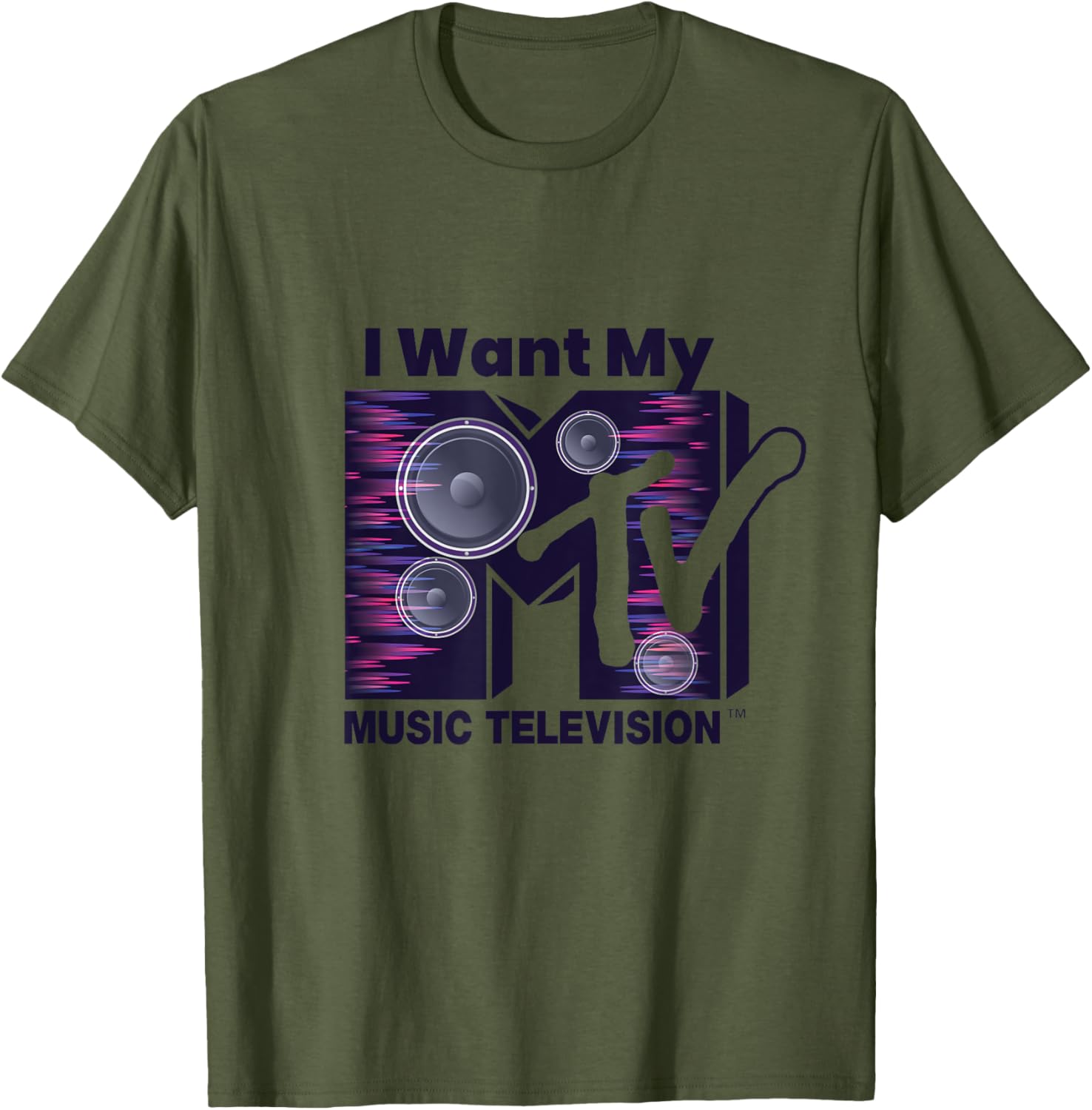 Mademark x MTV Violet Blue T-Shirt with Iconic Logo and Boom Box Design - 3