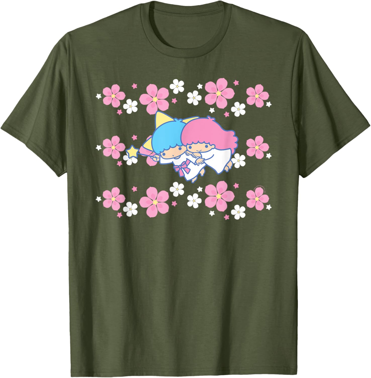 Little Twin Stars Tropical Flowers T-Shirt for Casual Style and Fun Fashion - 8