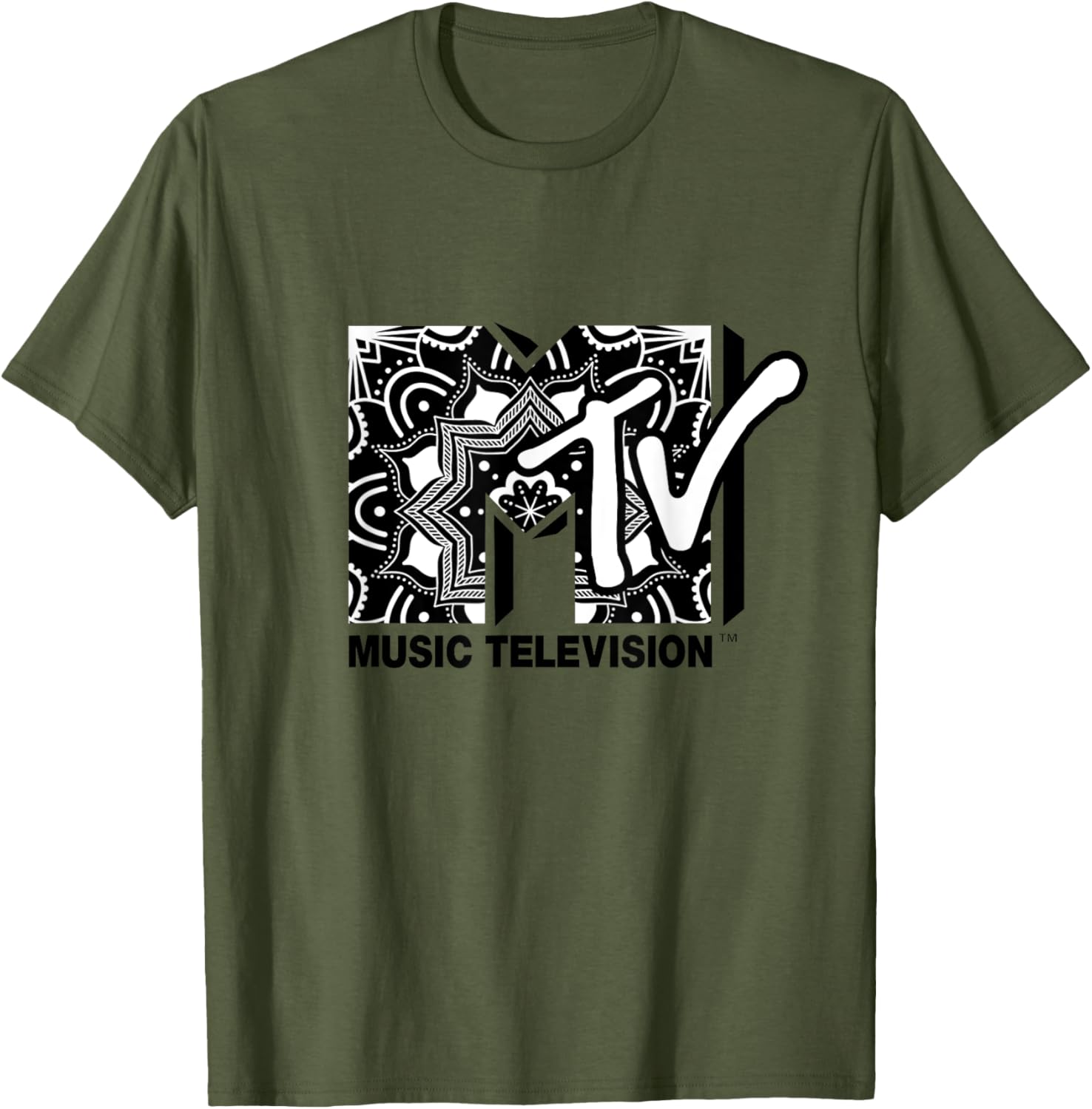 Mademark x MTV Mandala Black and White Logo T-Shirt for Trendy Style - 3
