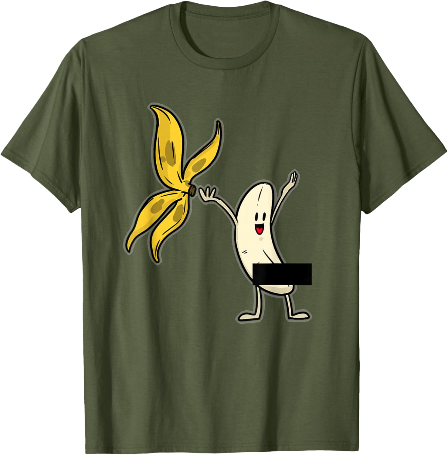 Funny Banana Striptease Censored Adult Tee Shirt for Humor Lovers - 25